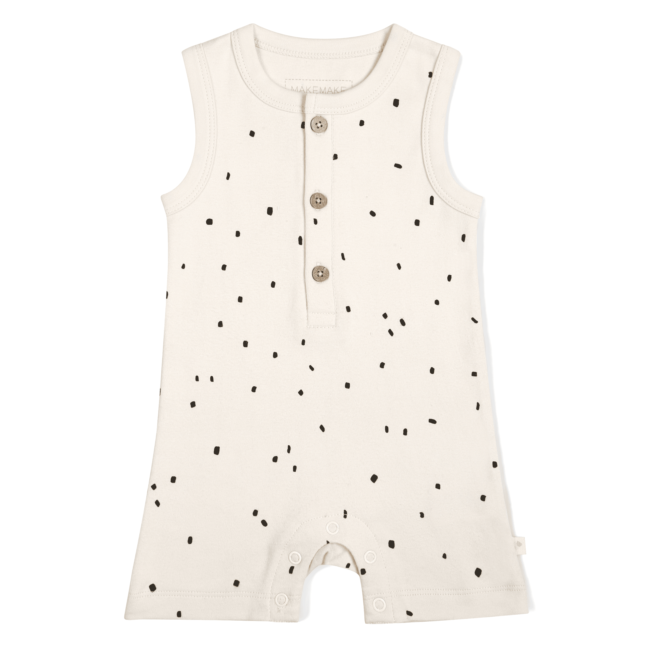 Organic Baby Short Romper - Pixie Dots Makemake Organics   