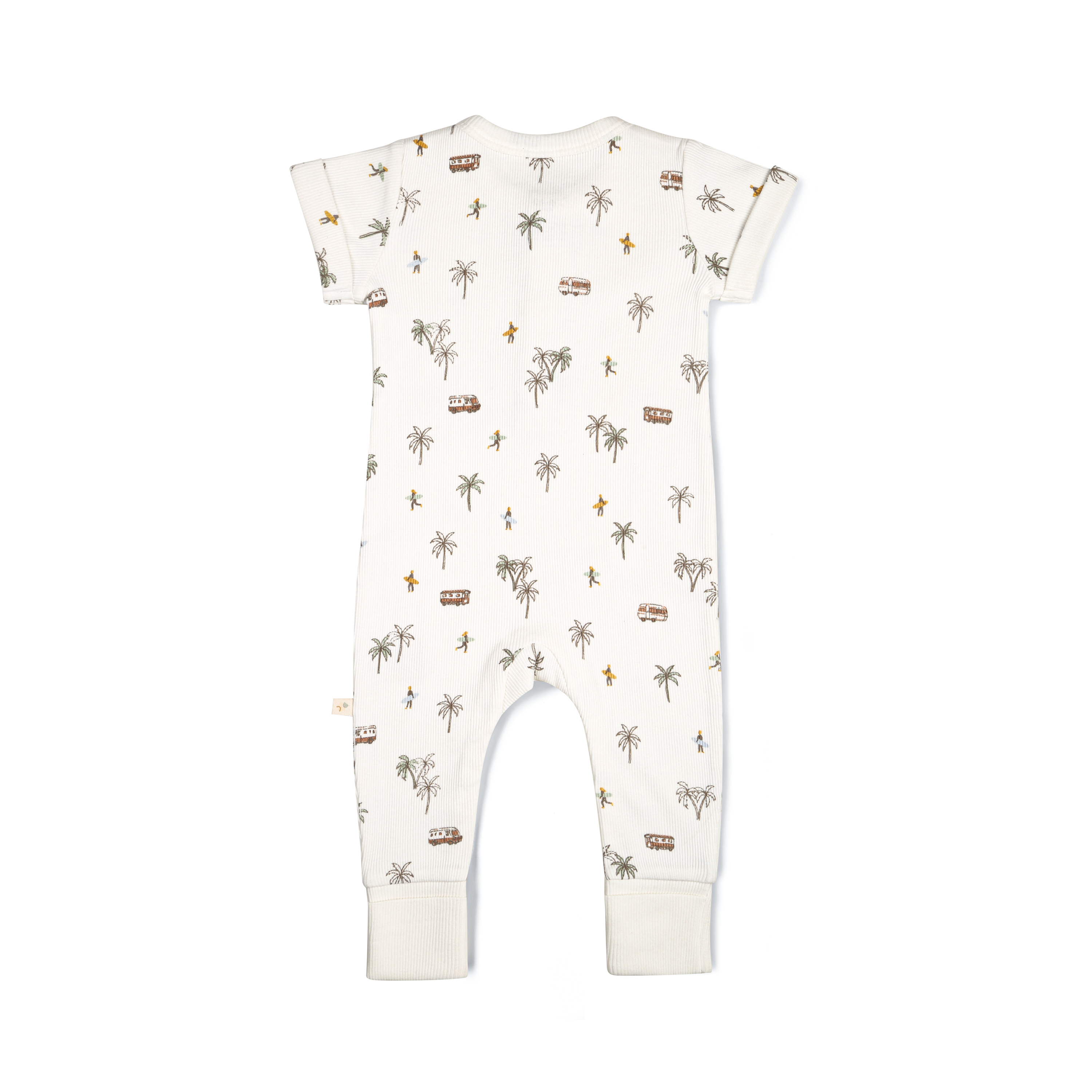 Organic Baby Short Sleeve Button Romper - Malibu Makemake Organics   