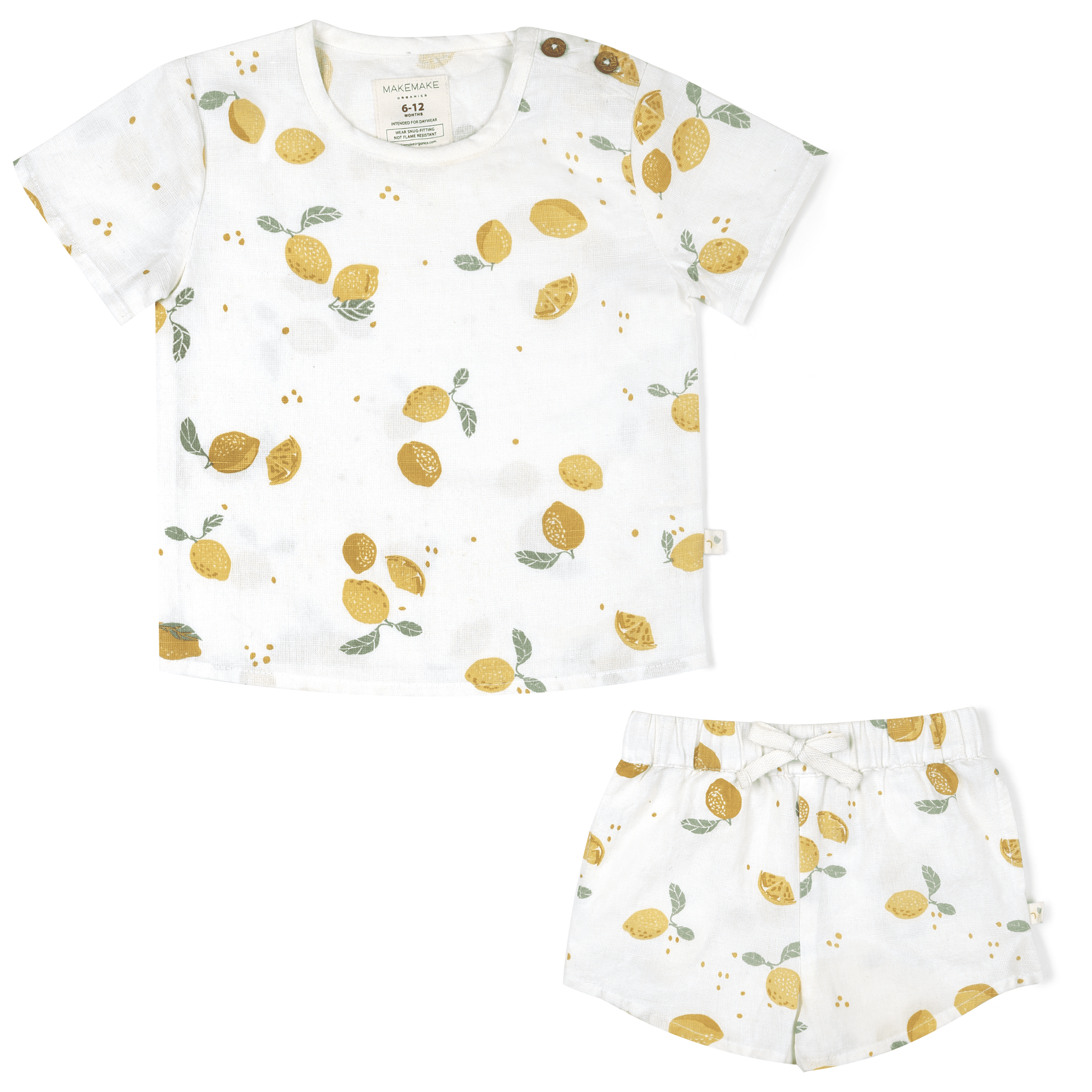 Organic Boys Top and Shorts 2 Piece Set - Citron Makemake Organics   