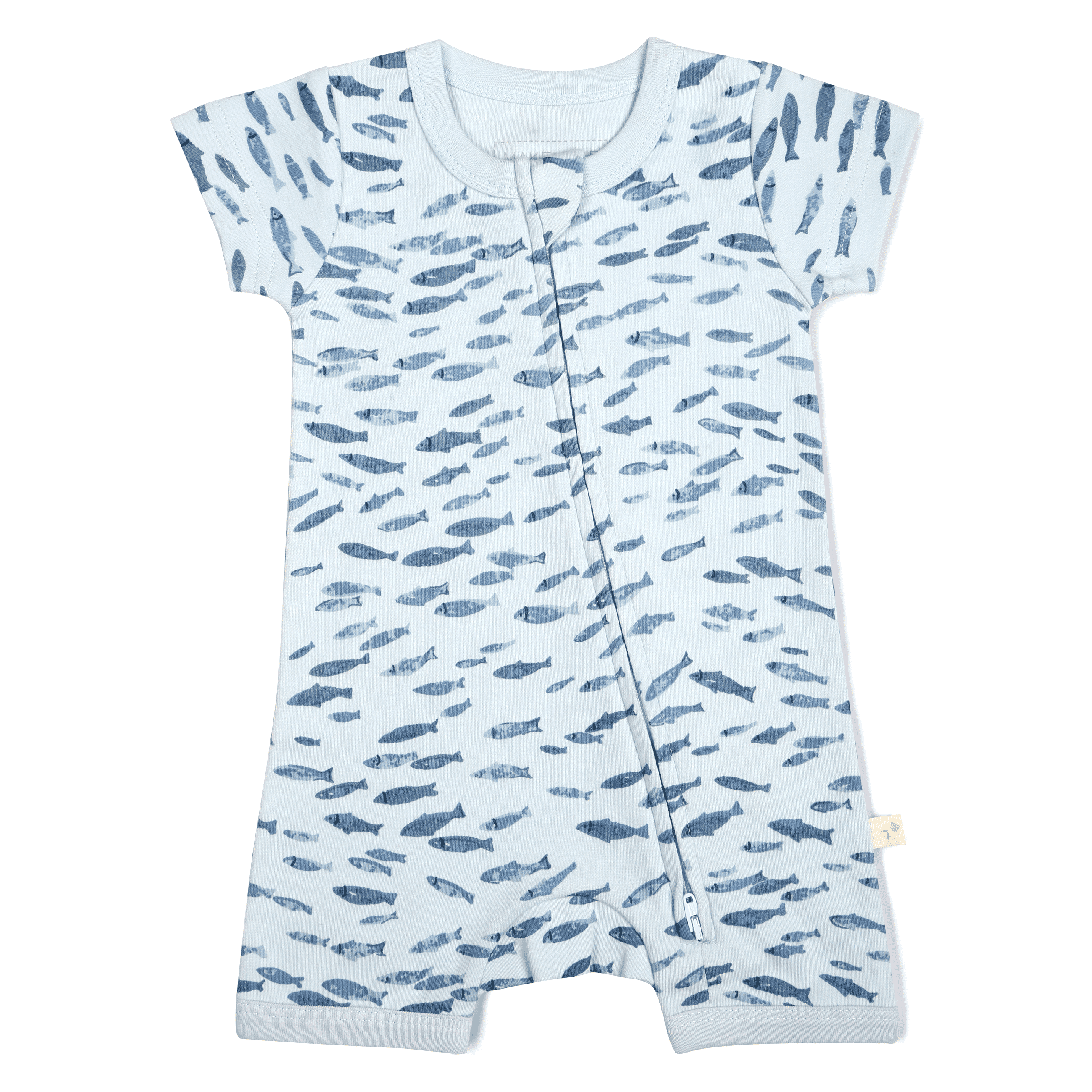 Organic Baby Short Zip Romper - Minnow Makemake Organics   