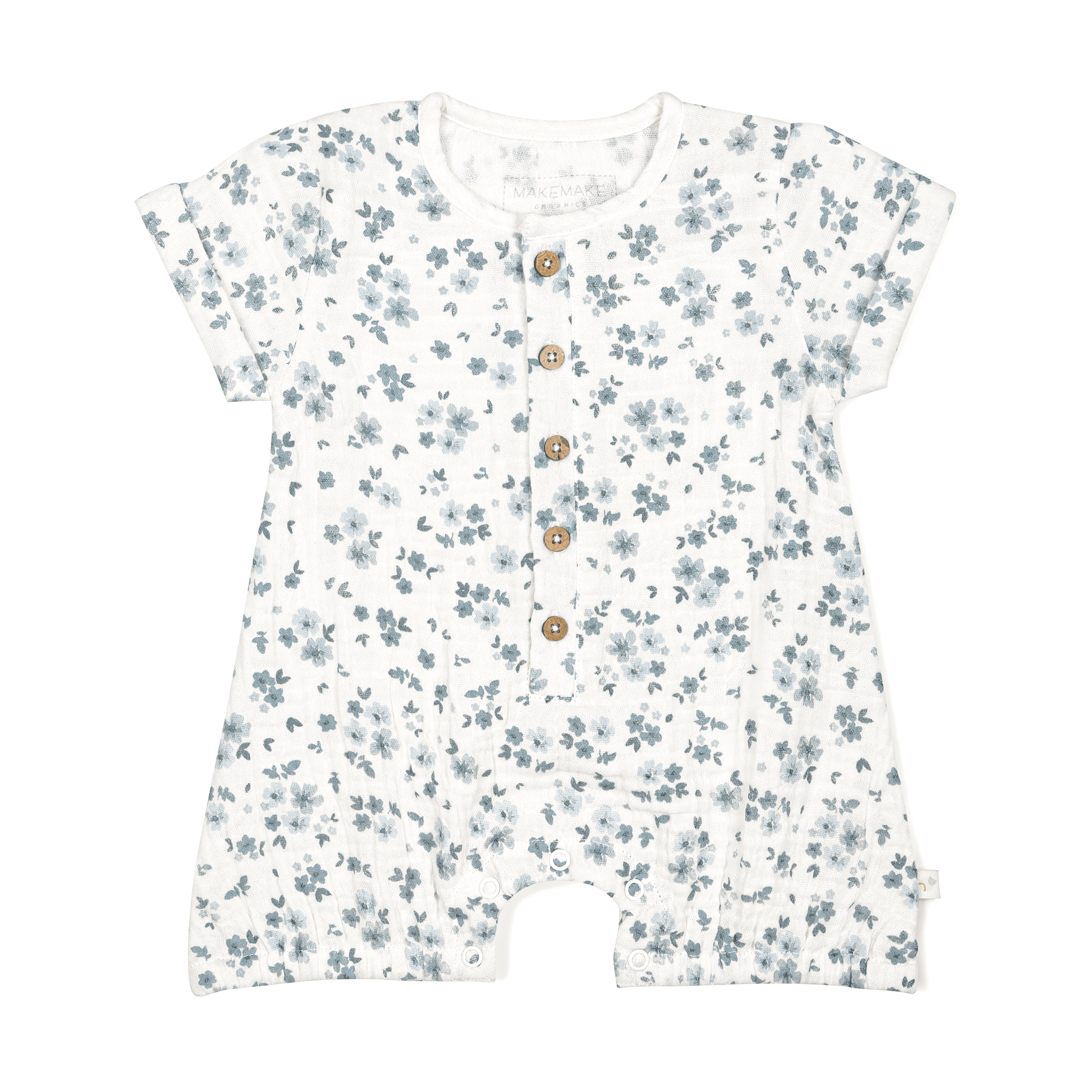 Organic Baby Short Bubble Romper - Periwinkle Makemake Organics   