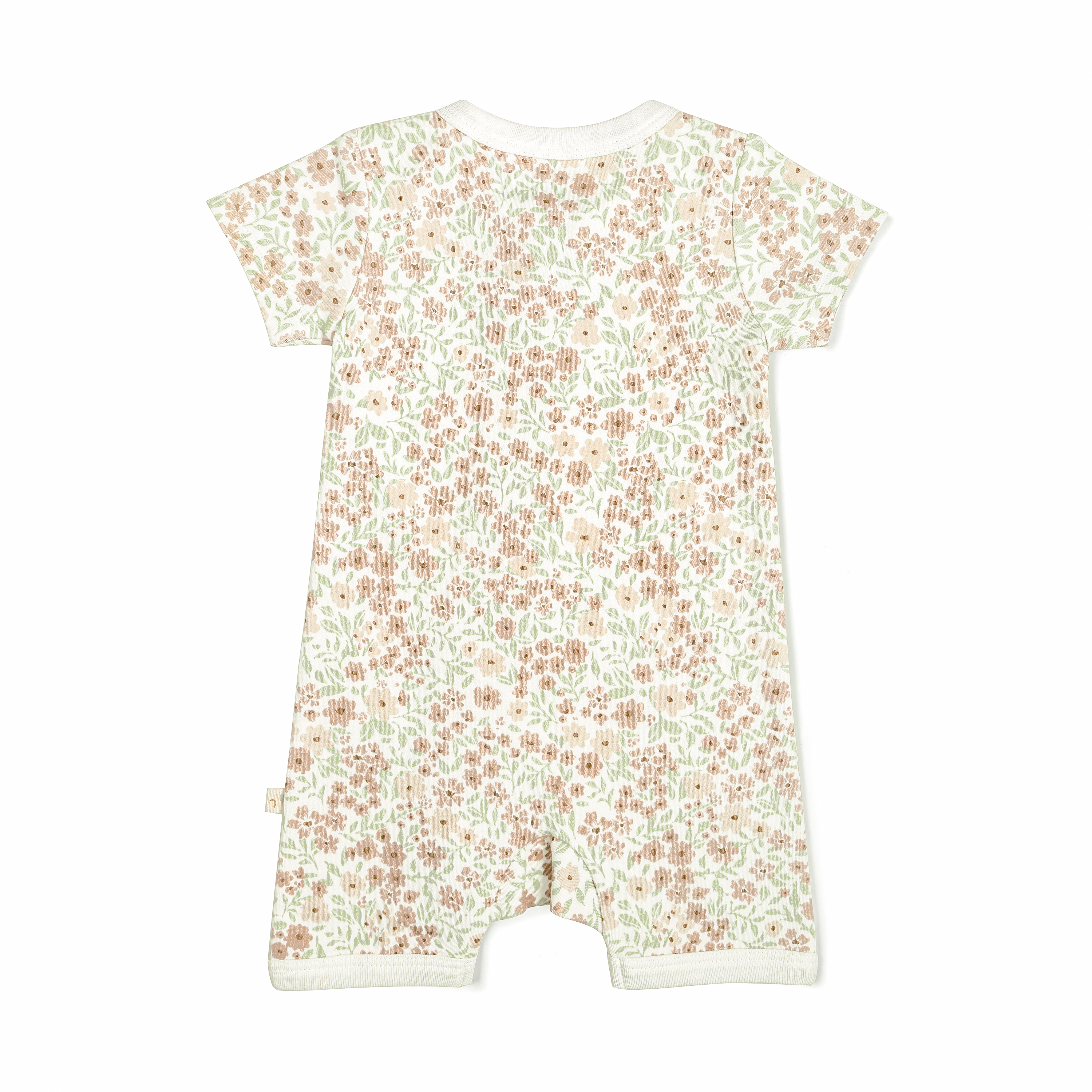 Organic Baby Short Zip Romper - Summer Floral Makemake Organics   