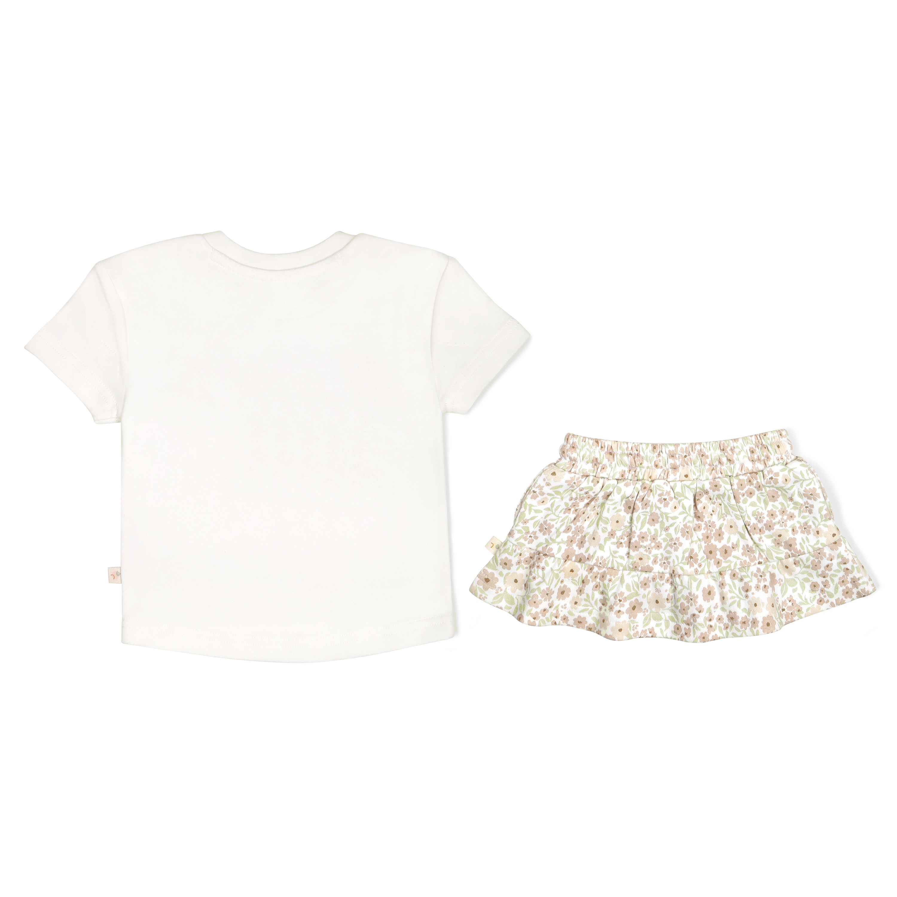 Organic Girls Tee and Skort Outfit - Summer Floral Makemake Organics   