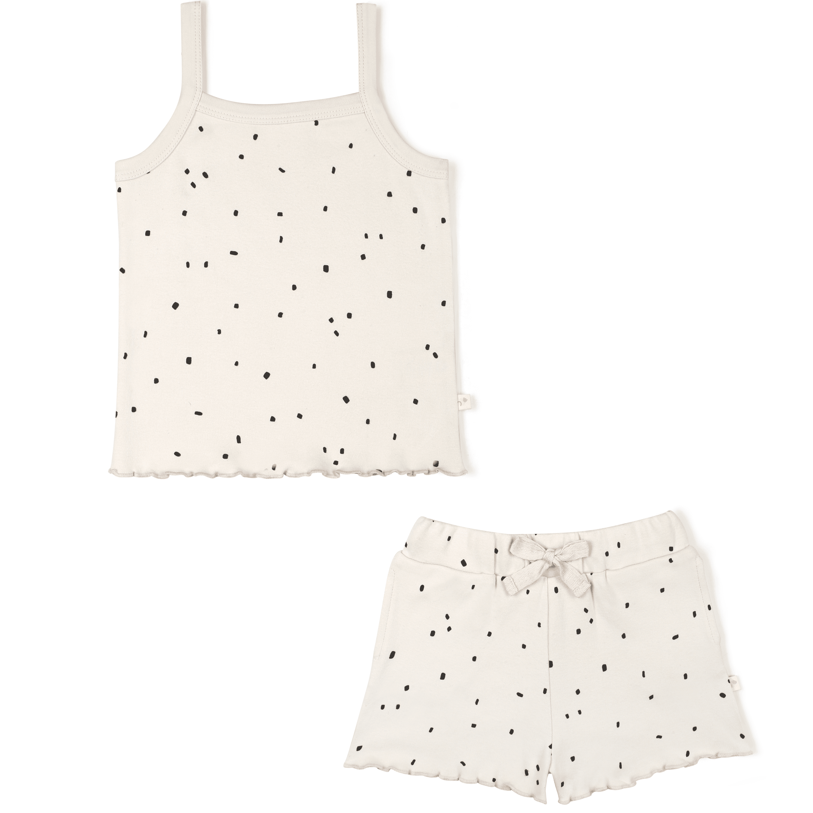 Organic Girls Spaghetti Top & Shorts Set - Pixie Dots Makemake Organics   