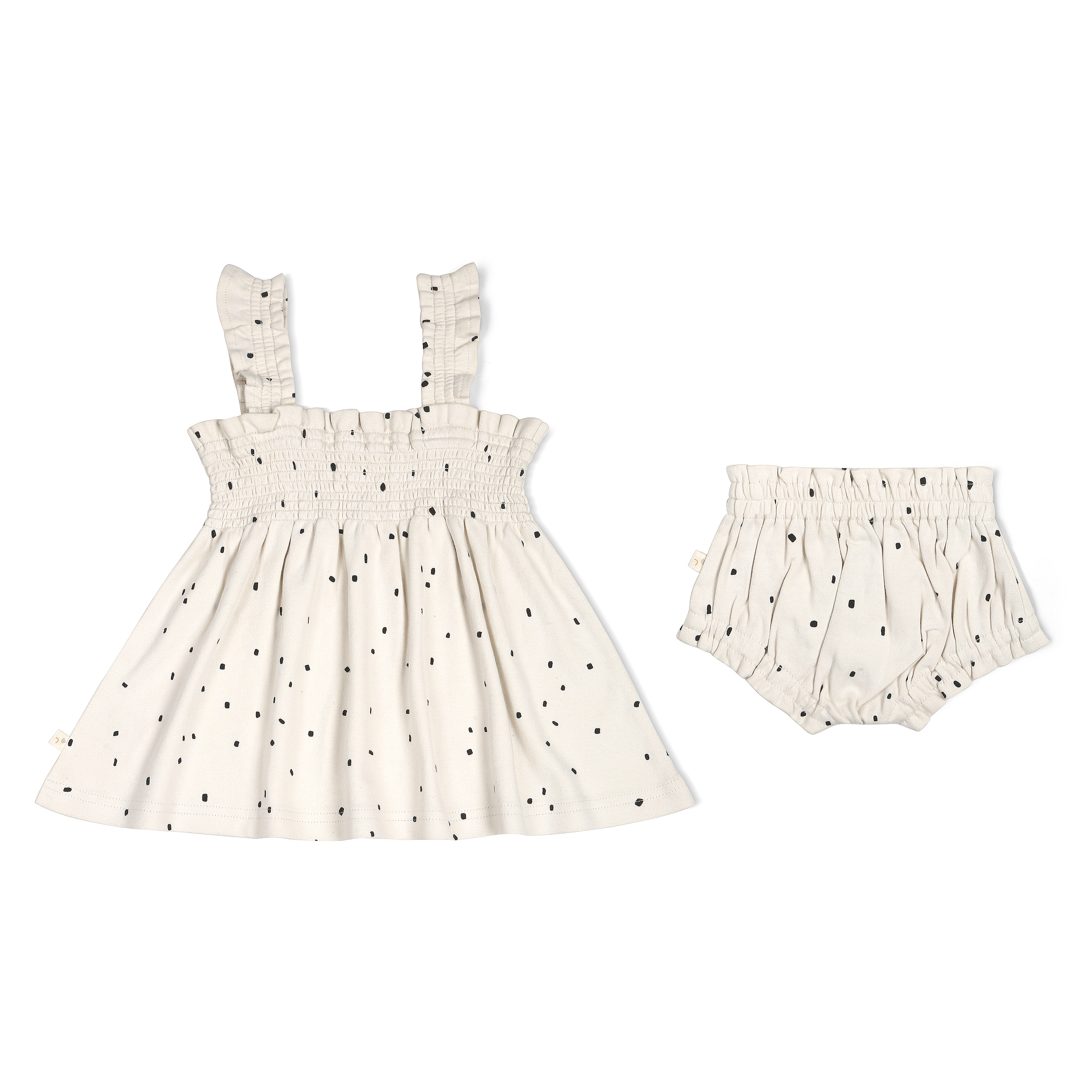 Organic Baby Girls Smocked Dress - Pixie Dots Makemake Organics   