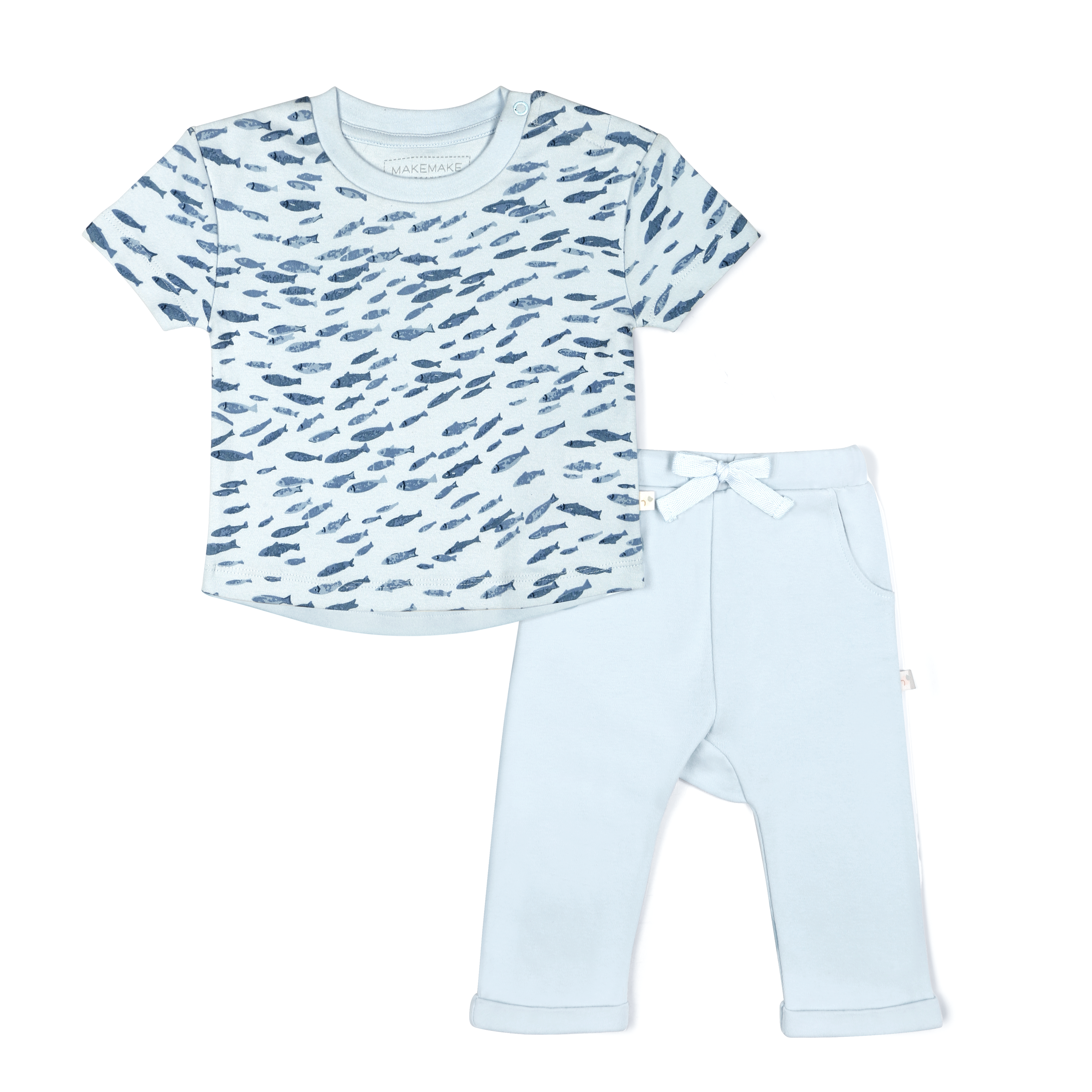 Organic Baby Toddler Tee & Pants Set - Minnow Makemake Organics   