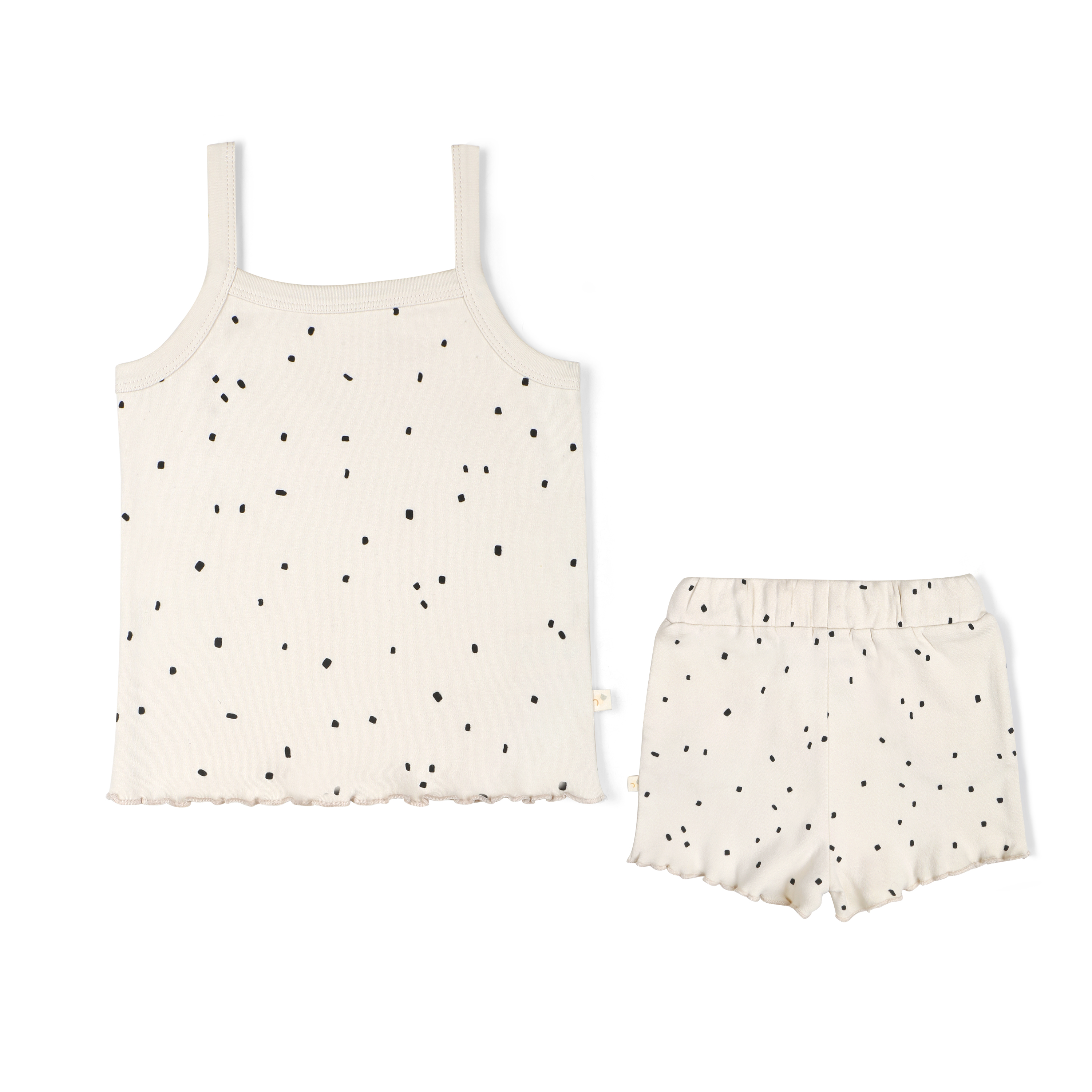 Organic Girls Spaghetti Top & Shorts Set - Pixie Dots Makemake Organics   