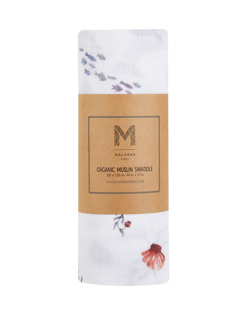 Organic Swaddle - Under the Sea Malabar Baby   