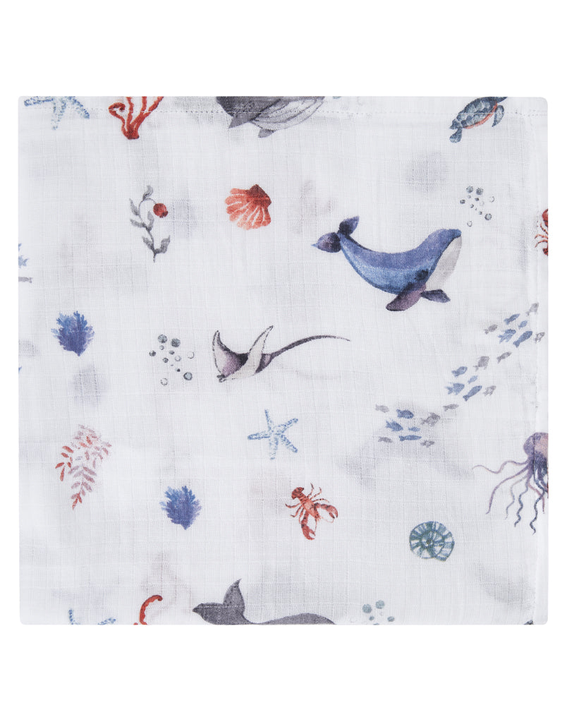 Organic Swaddle - Under the Sea Malabar Baby   