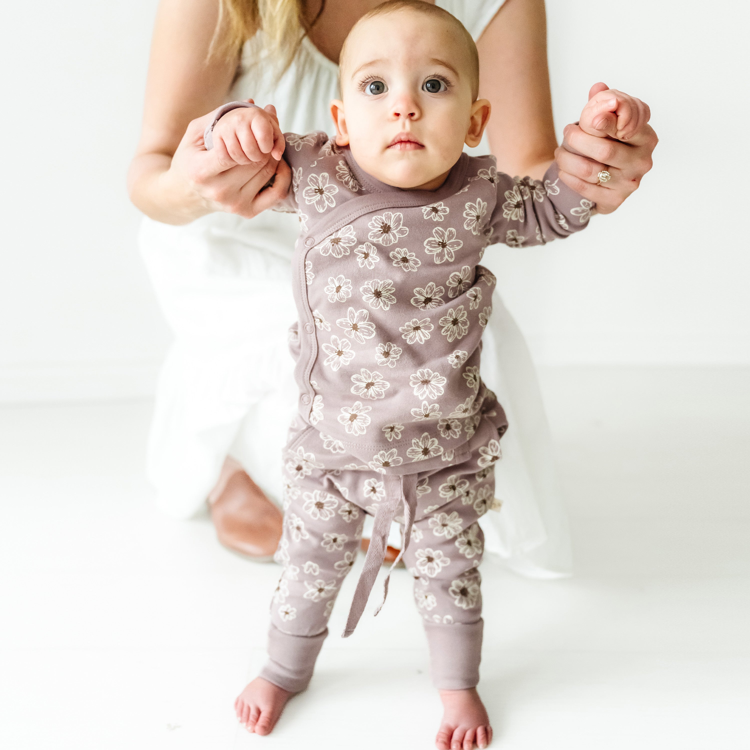 Organic Baby Top & Pants Set - Daisies Makemake Organics   