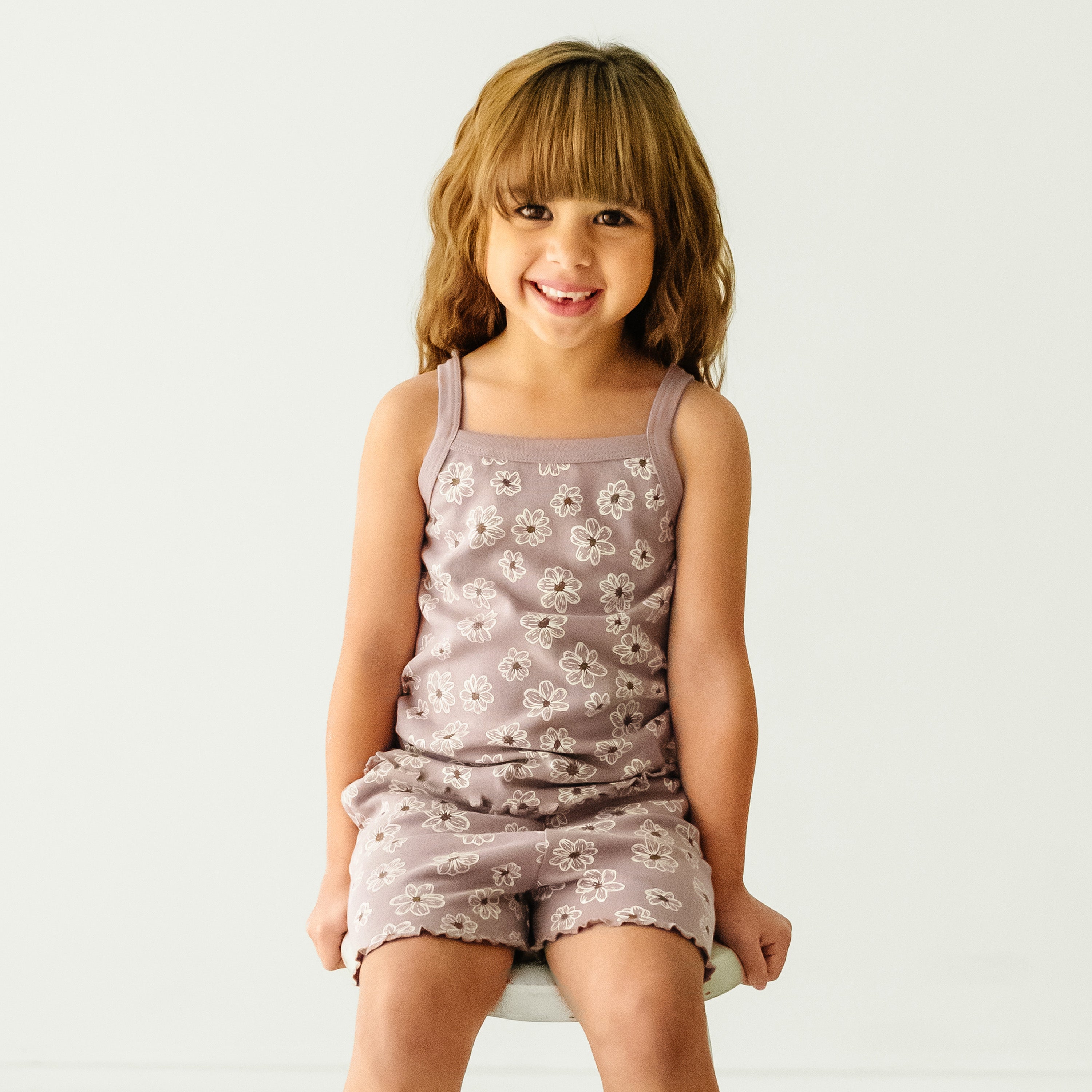 Organic Girls Spaghetti Top & Shorts Set - Daisies Makemake Organics   