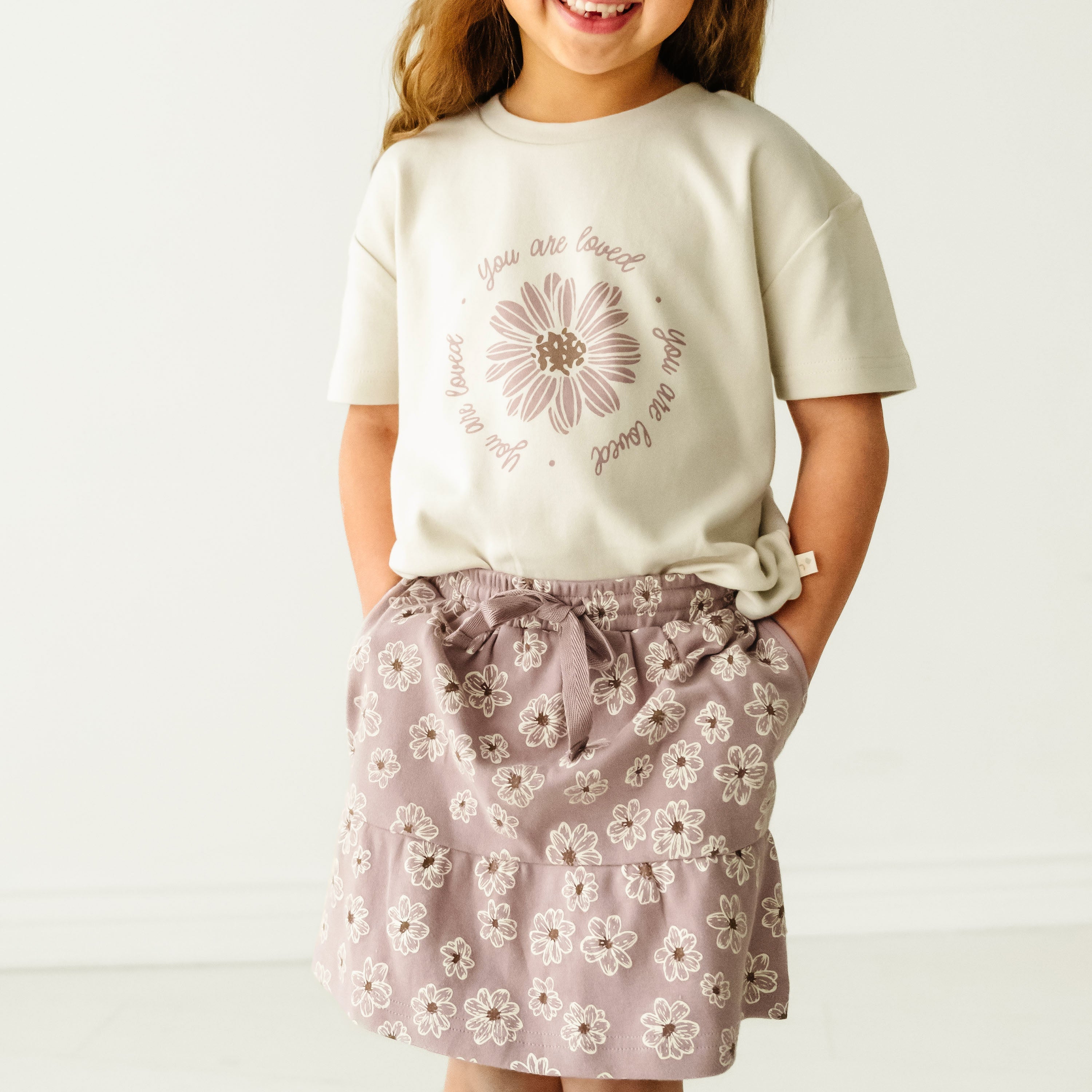 Organic Girls Tee and Skort Outfit - Daisies Makemake Organics   