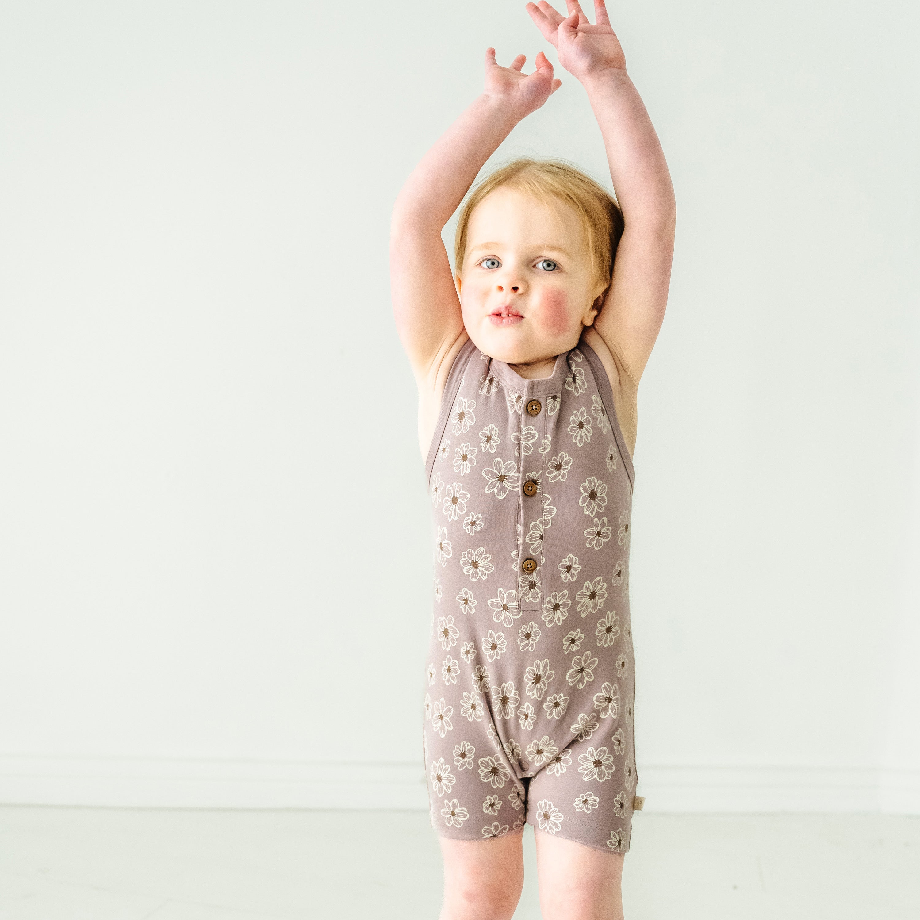 Organic Baby Short Romper - Daisies Makemake Organics   