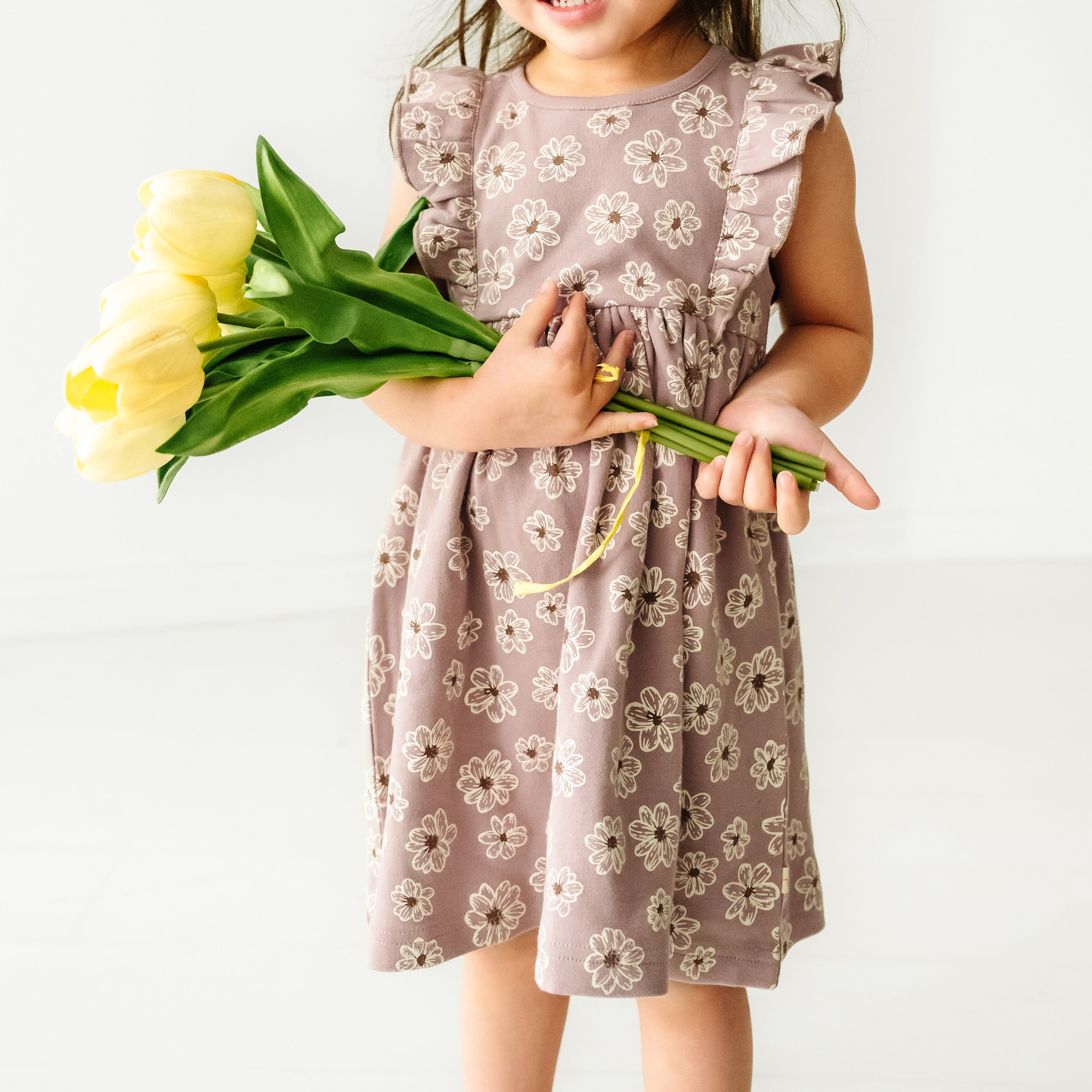 Organic Baby Flutter Dress - Daisies Makemake Organics   