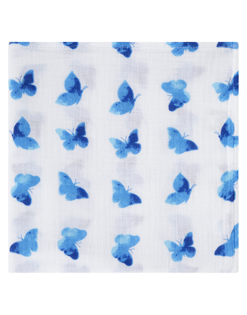 Organic Swaddle - Blue Butterfly Malabar Baby   