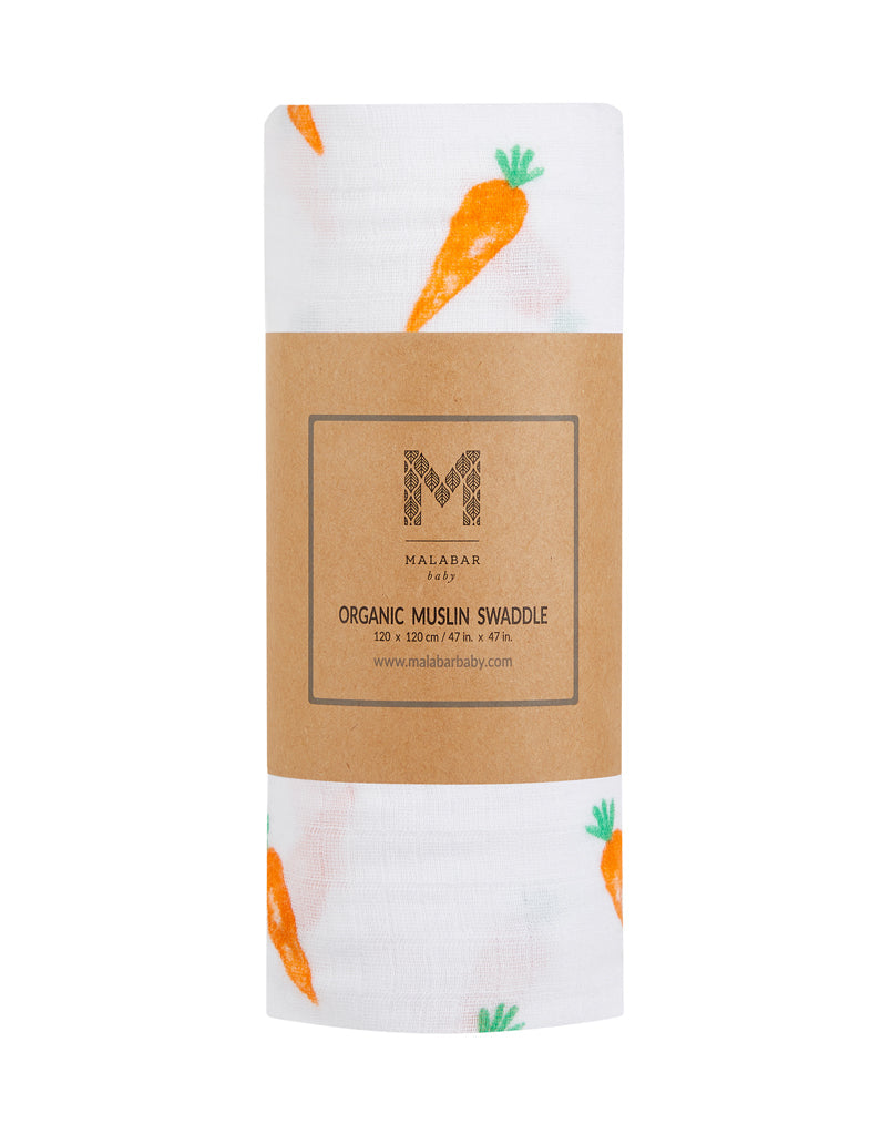 Organic Swaddle - Carrot Malabar Baby   