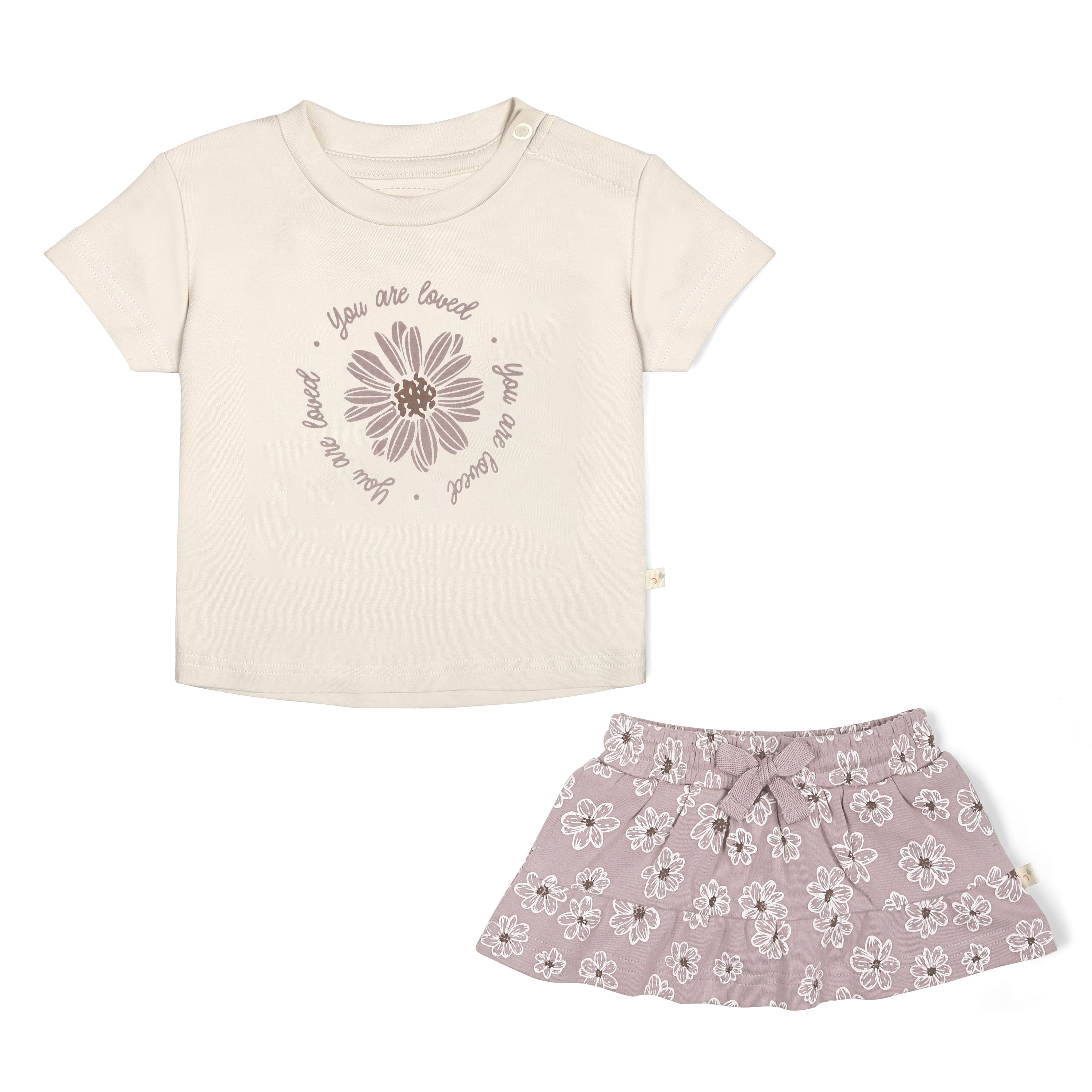 Organic Girls Tee and Skort Outfit - Daisies Makemake Organics   