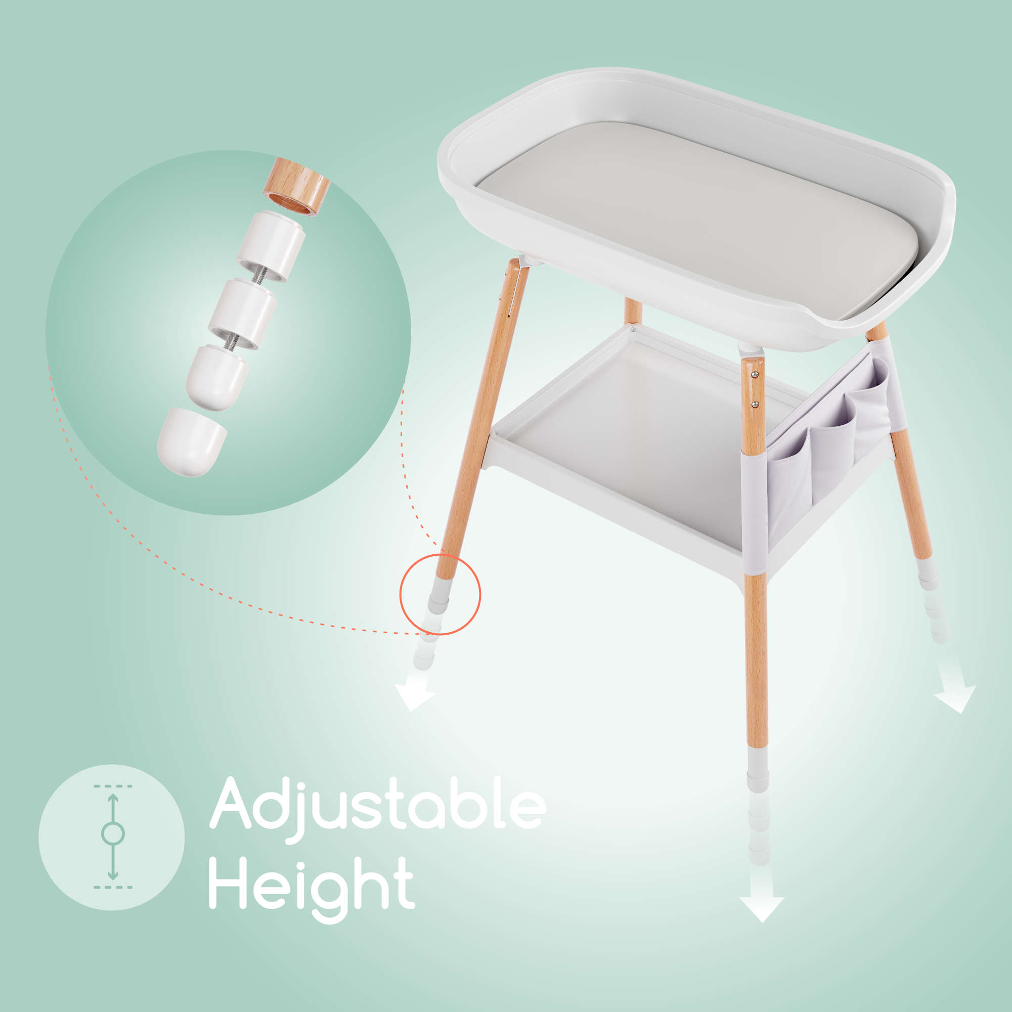 Deluxe Diaper Changing Table (Changing Pad Included) Children of Design   