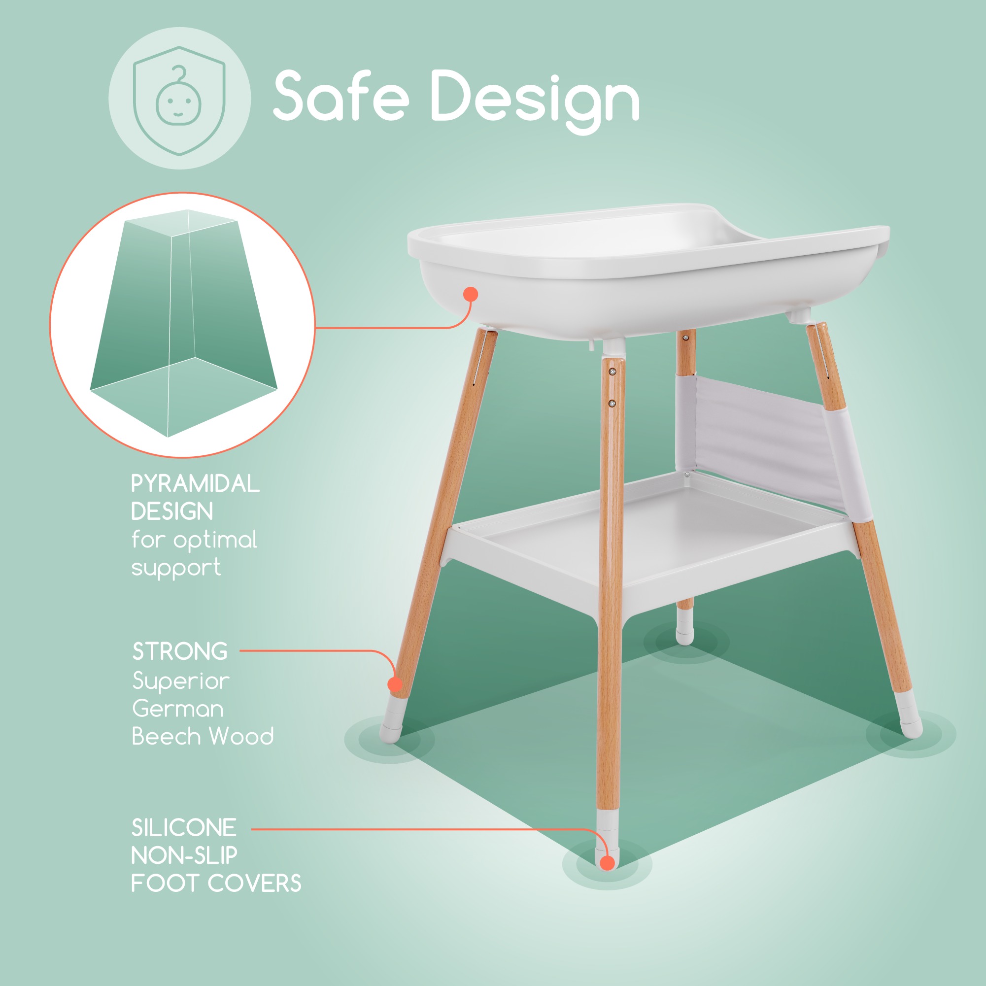 Deluxe Diaper Changing Table (Changing Pad Included) Children of Design   