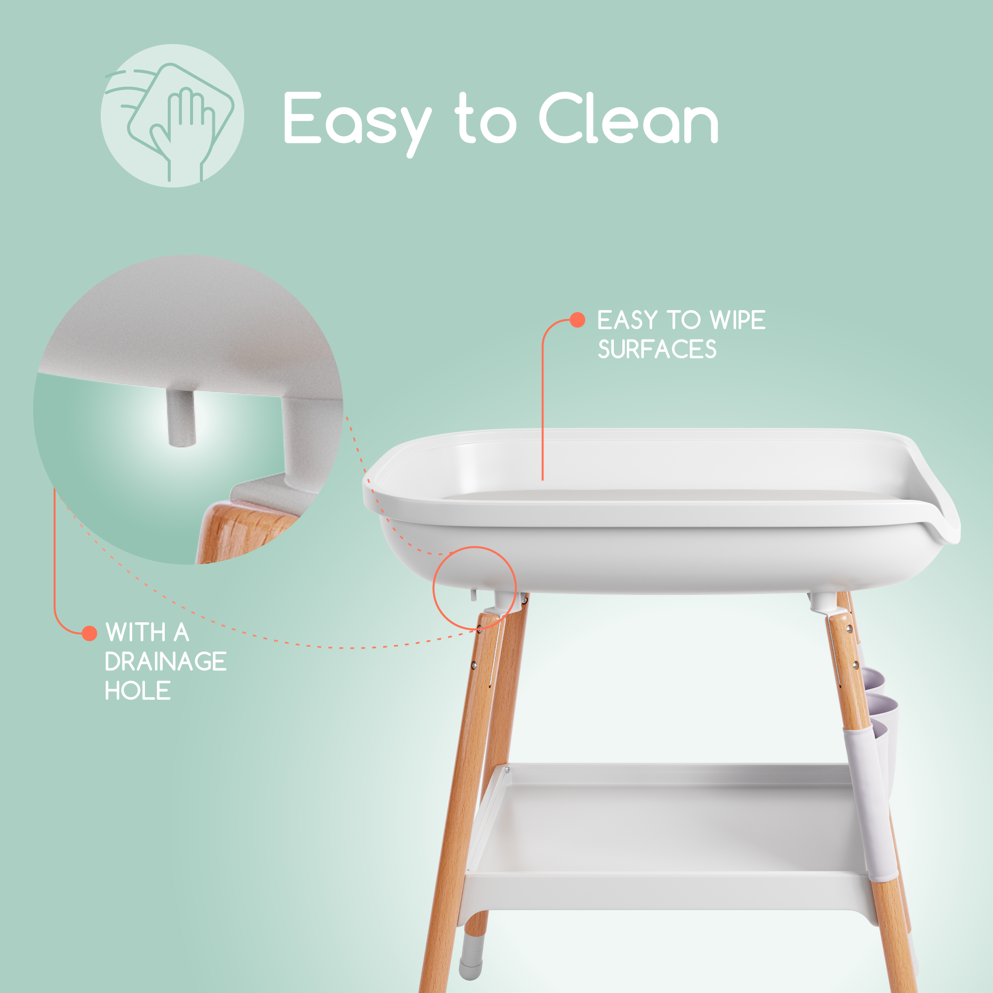 Deluxe Diaper Changing Table (Changing Pad Included) Children of Design   