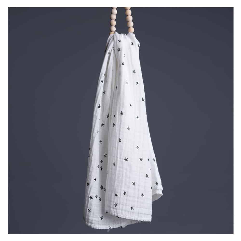 Organic Muslin Swaddle - Stars Wee Gallery   