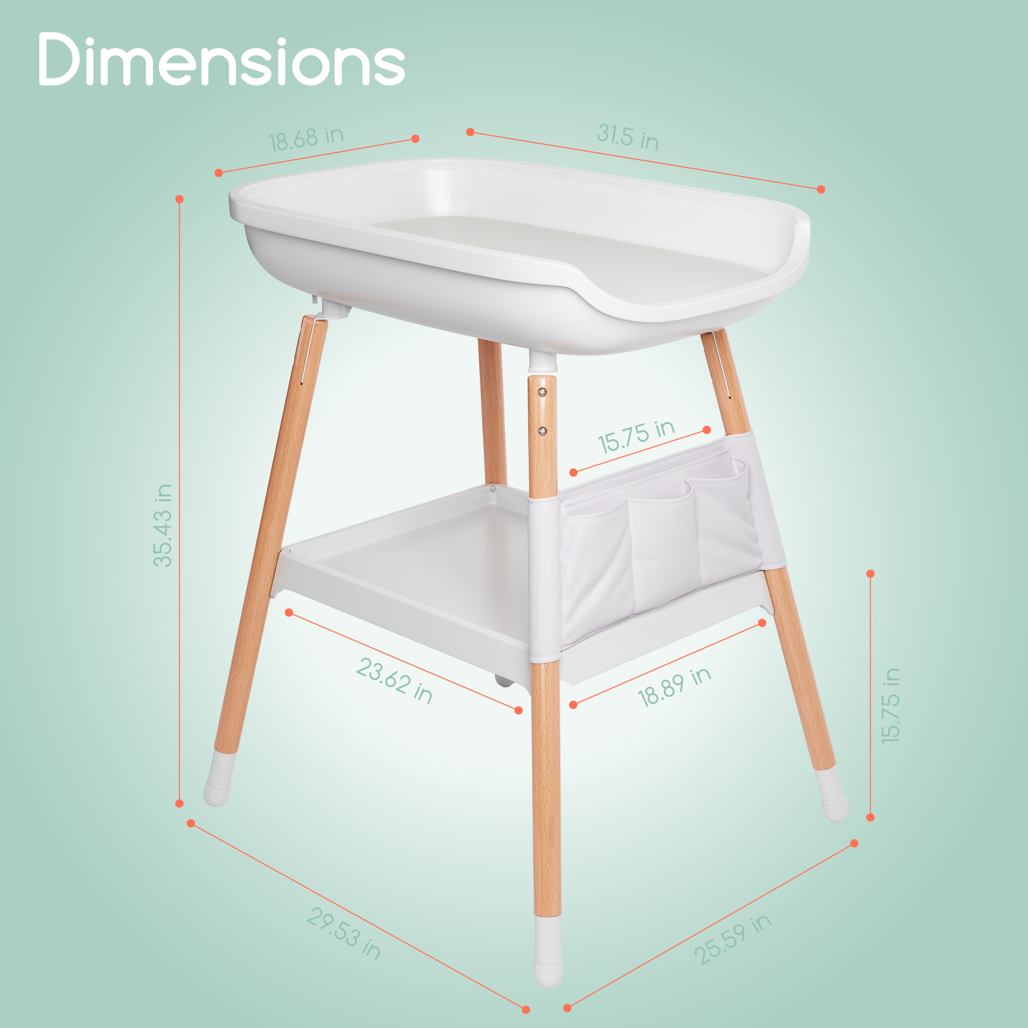 Deluxe Diaper Changing Table (Changing Pad Included) Children of Design   