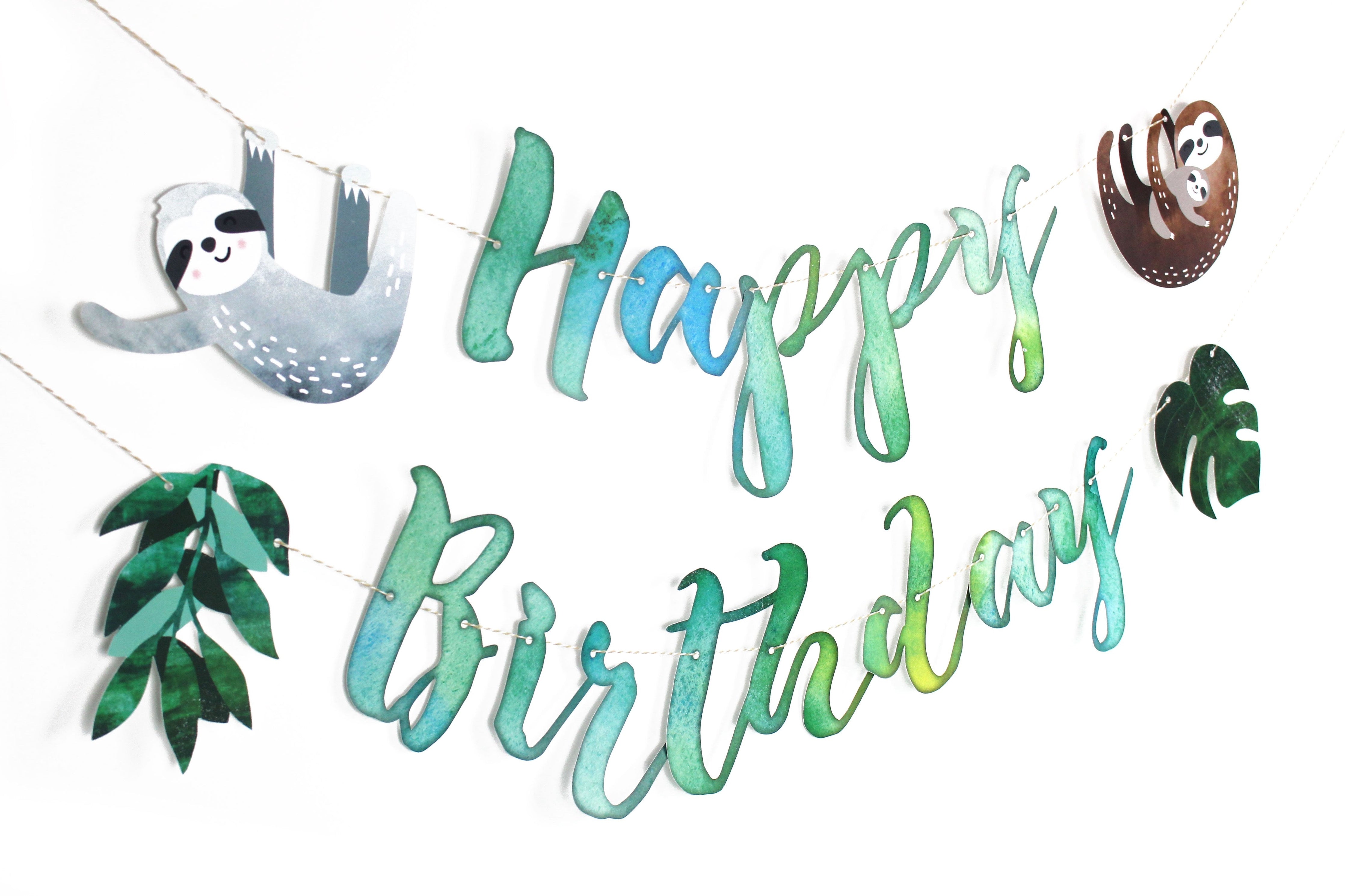 Sloth Banner - Sloth Birthday Banner Merrilulu   