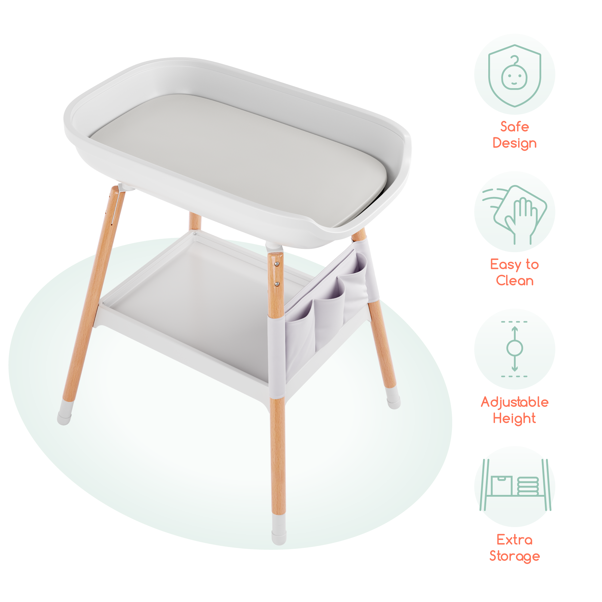 Deluxe Diaper Changing Table (Changing Pad Included) Children of Design   