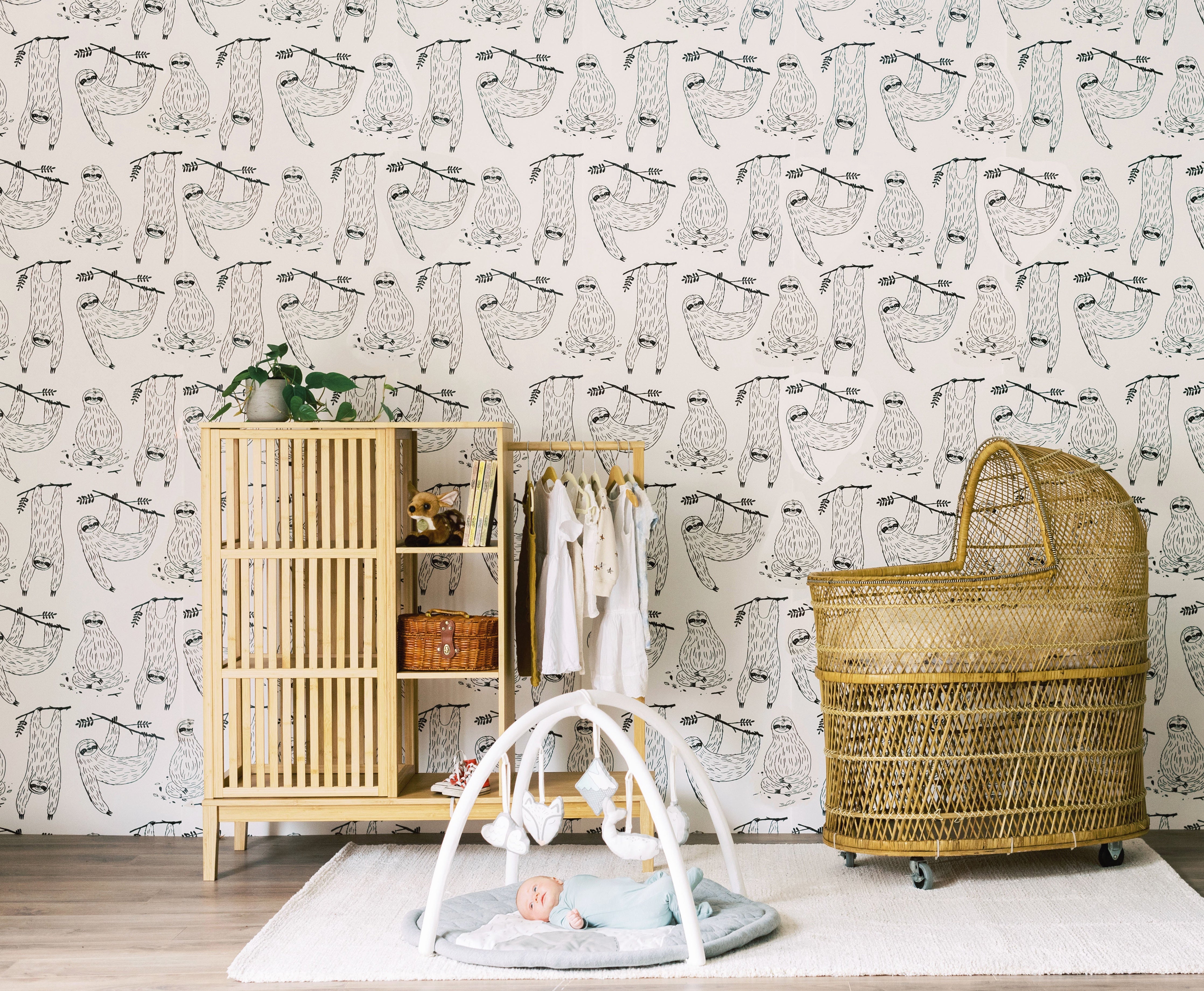 Mr. Sloth Wallpaper Anewall Wallpaper Pre-pasted - 25"W x 108"H 