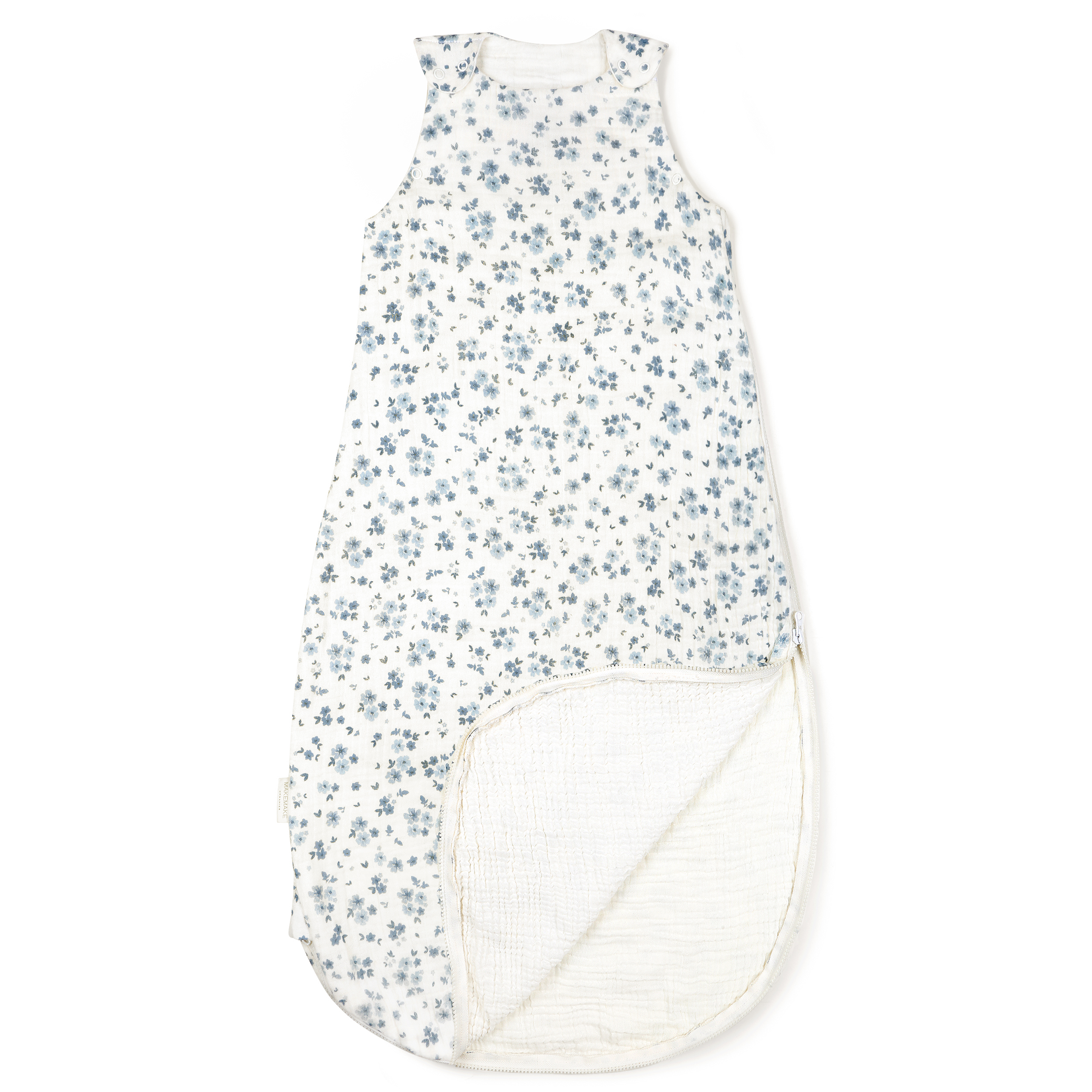 Organic Baby Sleep Sack Muslin - Periwinkle Makemake Organics   