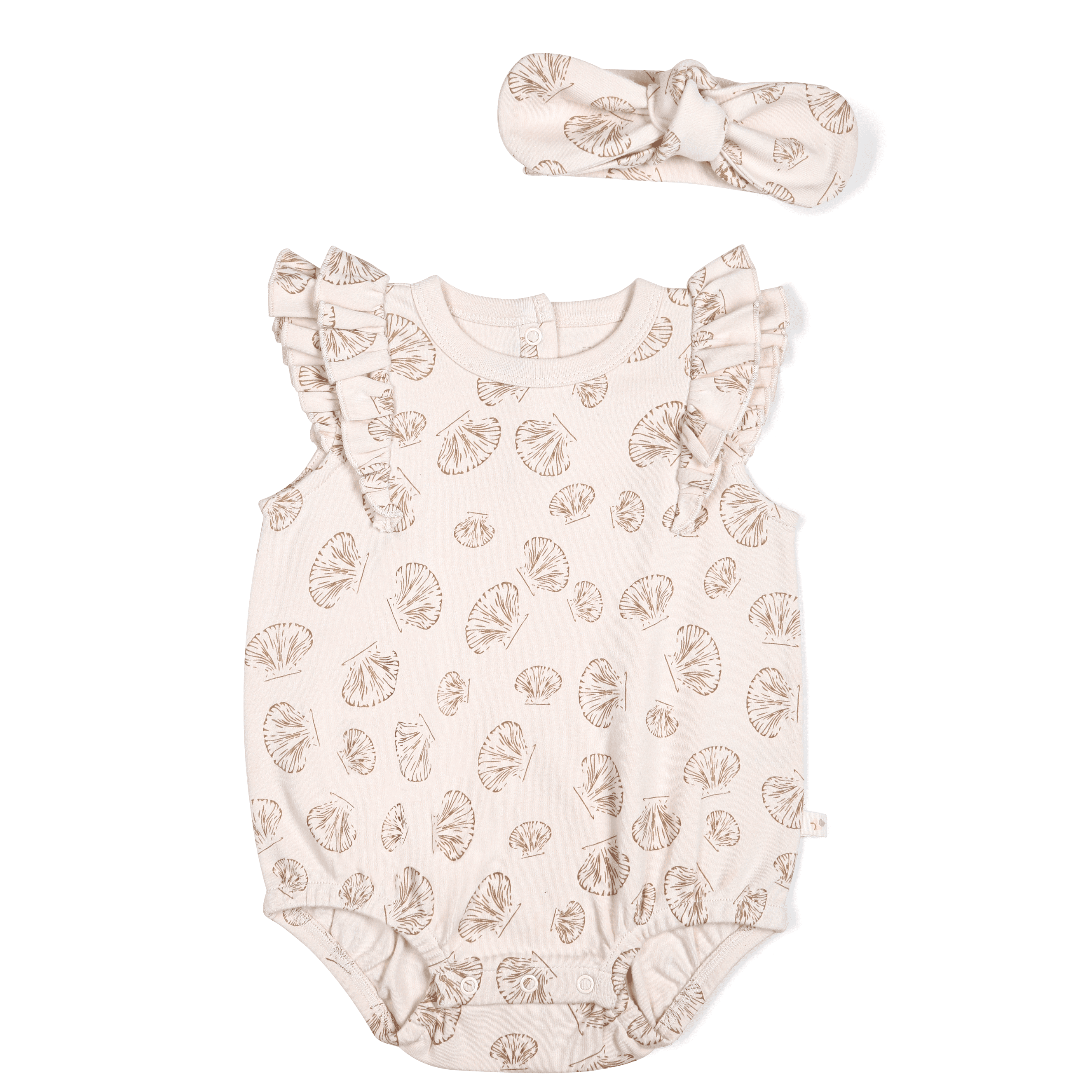 Organic Baby Flutter Bubble Onesie - Seashells Makemake Organics   