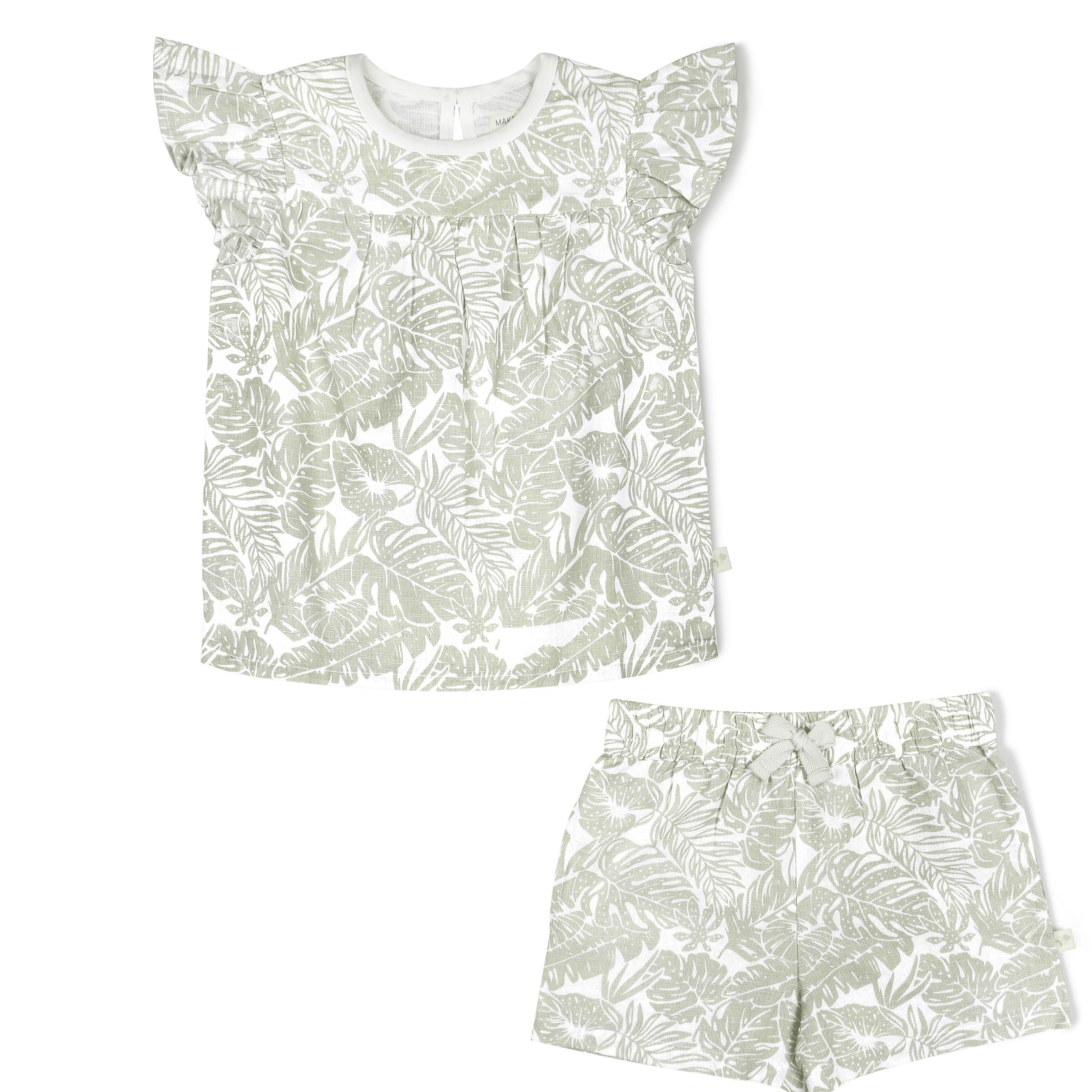 Organic Girls Flutter Top and Shorts Outfit - Palms Makemake Organics   