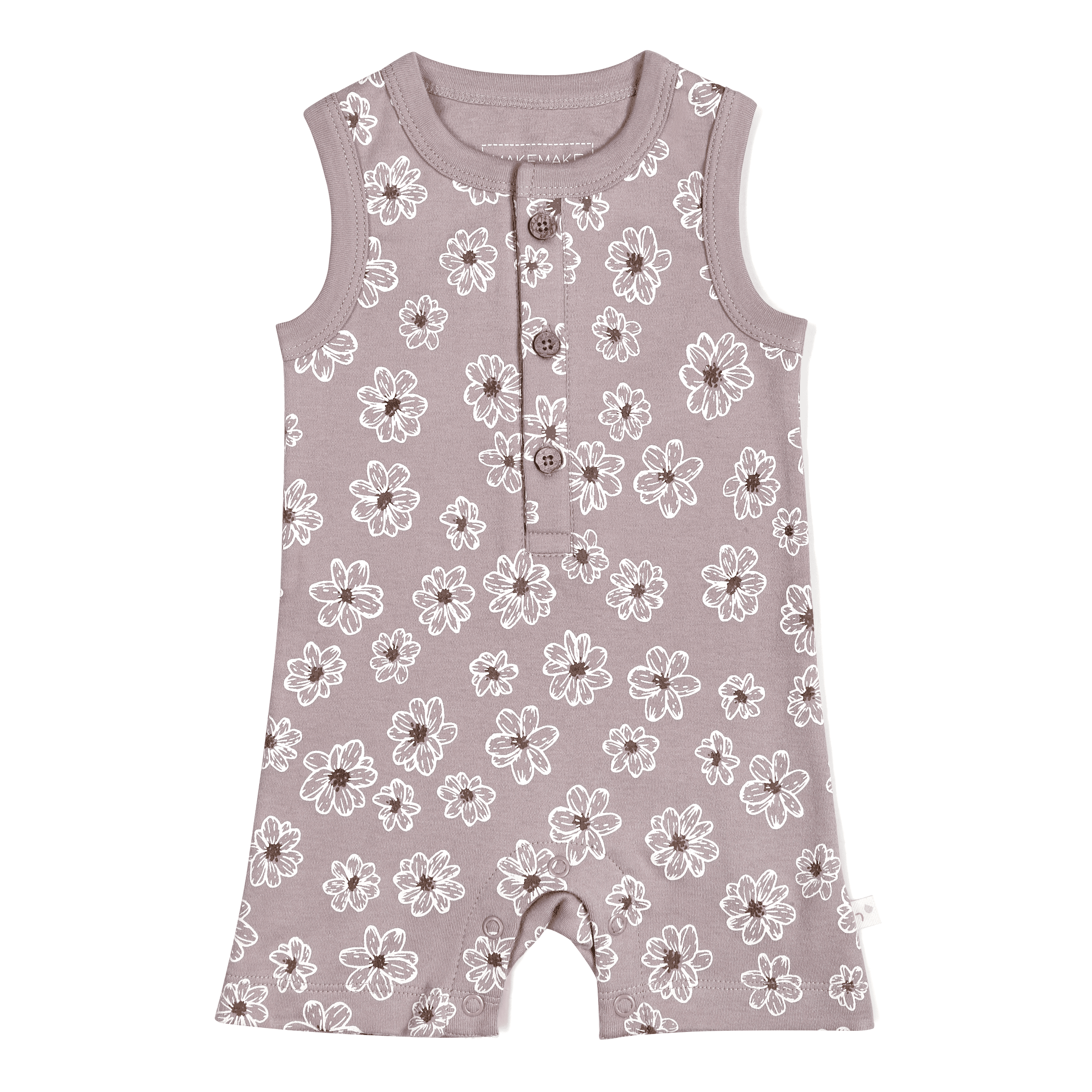 Organic Baby Short Romper - Daisies Makemake Organics   