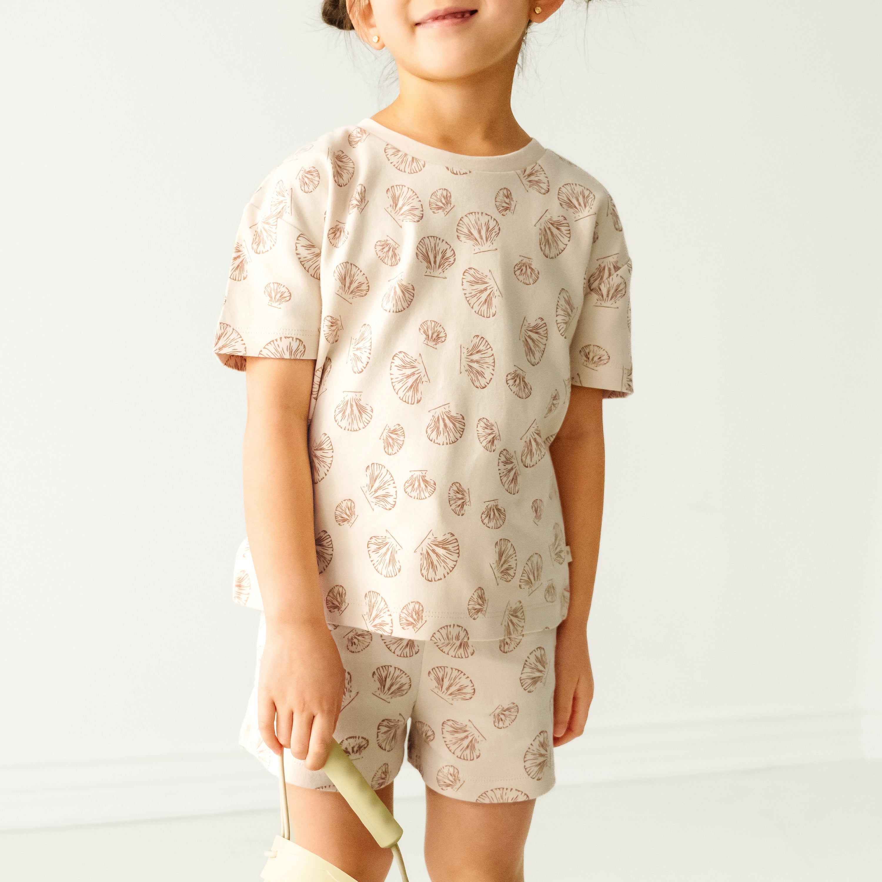 Organic Baby Toddler Tee and Shorts Set - Seashells Makemake Organics   