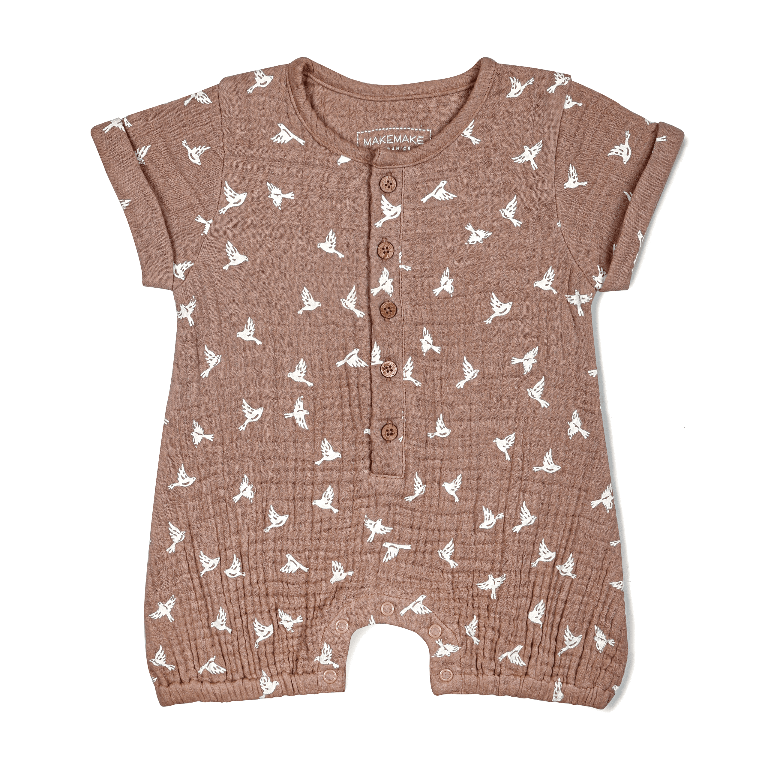 Organic Baby Short Bubble Romper - Flock Makemake Organics   