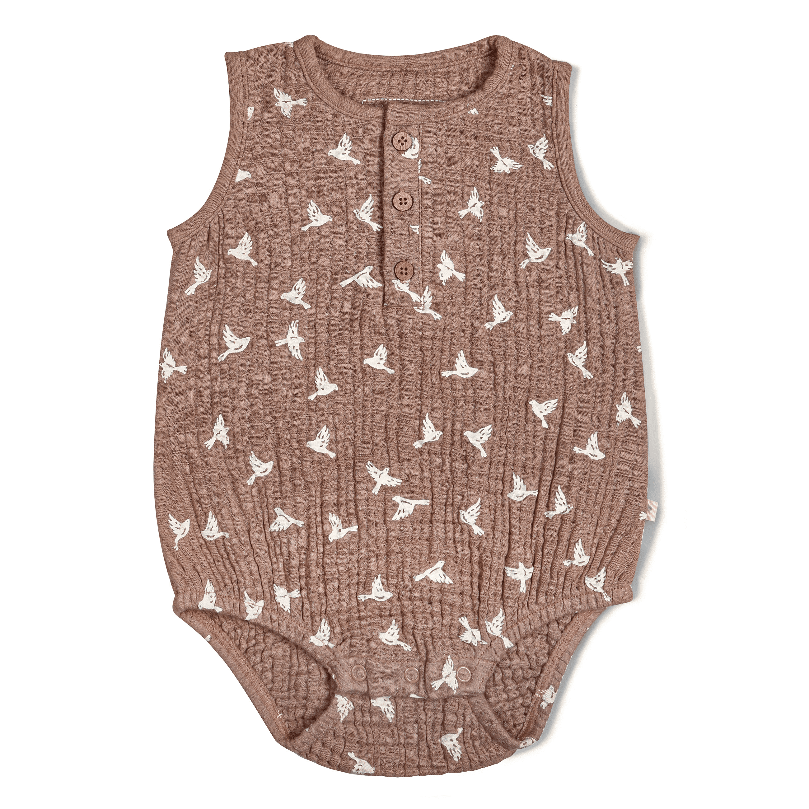 Organic Baby Bubble Onesie Muslin - Flock Makemake Organics   