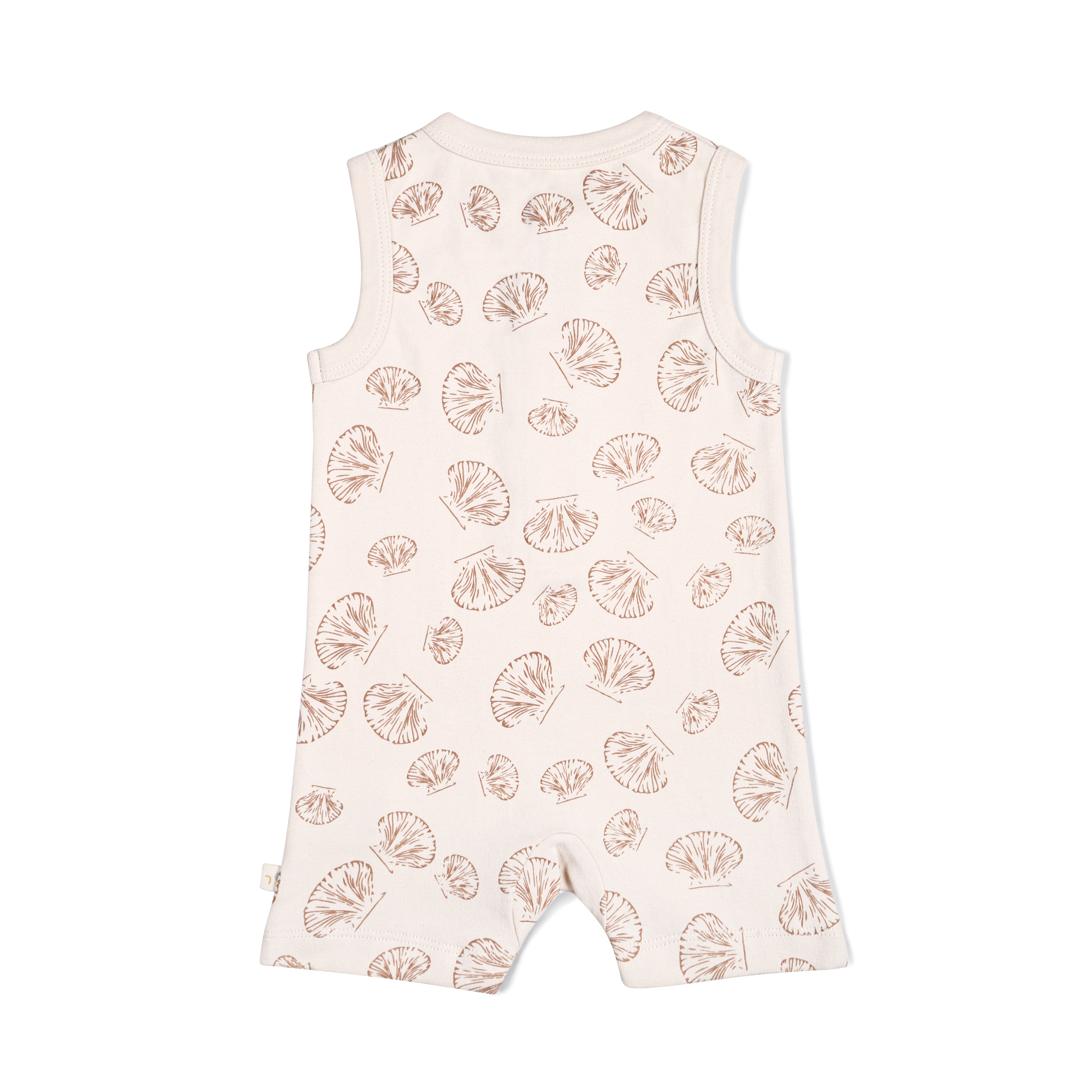 Organic Baby Short Romper - Seashells Makemake Organics   