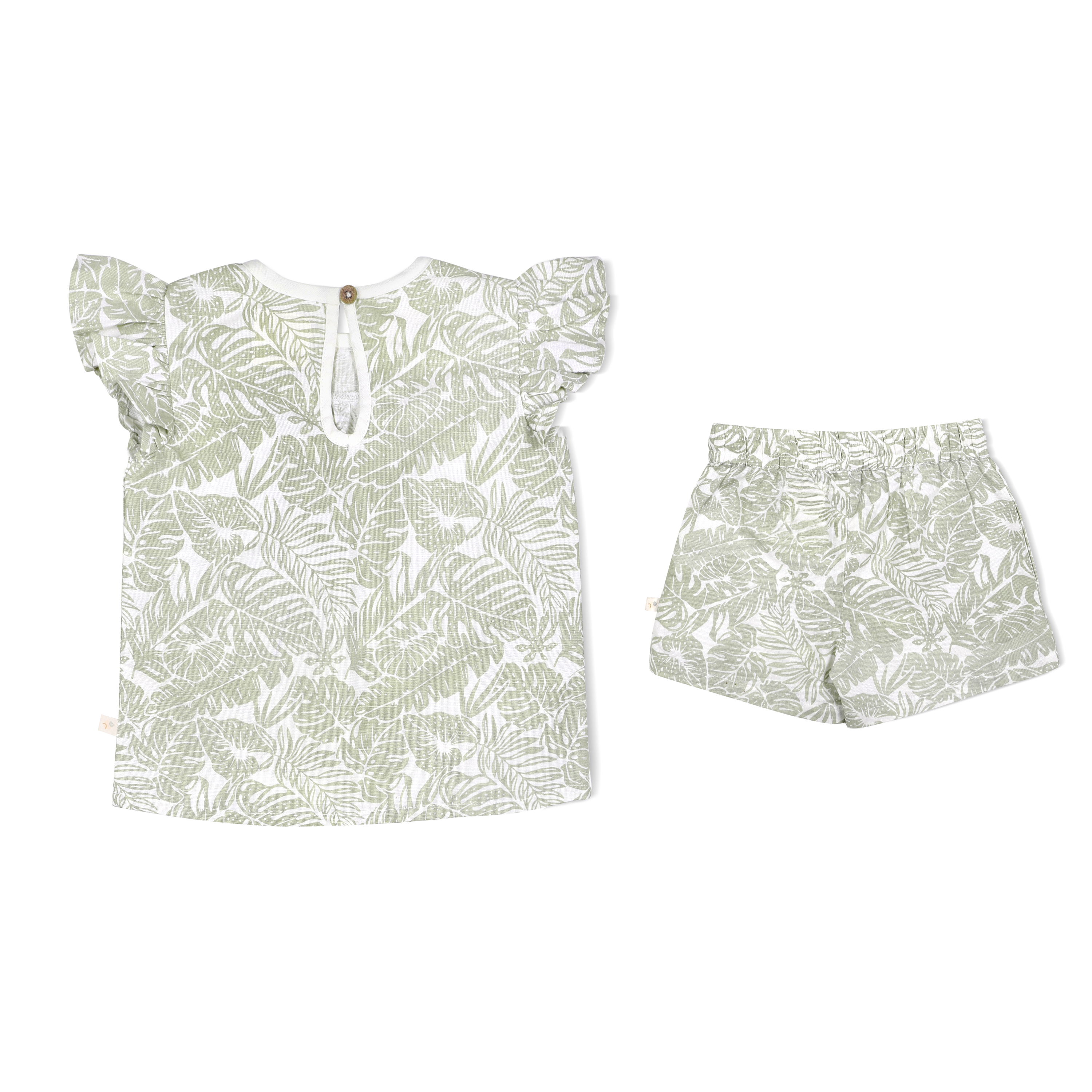 Organic Girls Flutter Top and Shorts Outfit - Palms Makemake Organics   