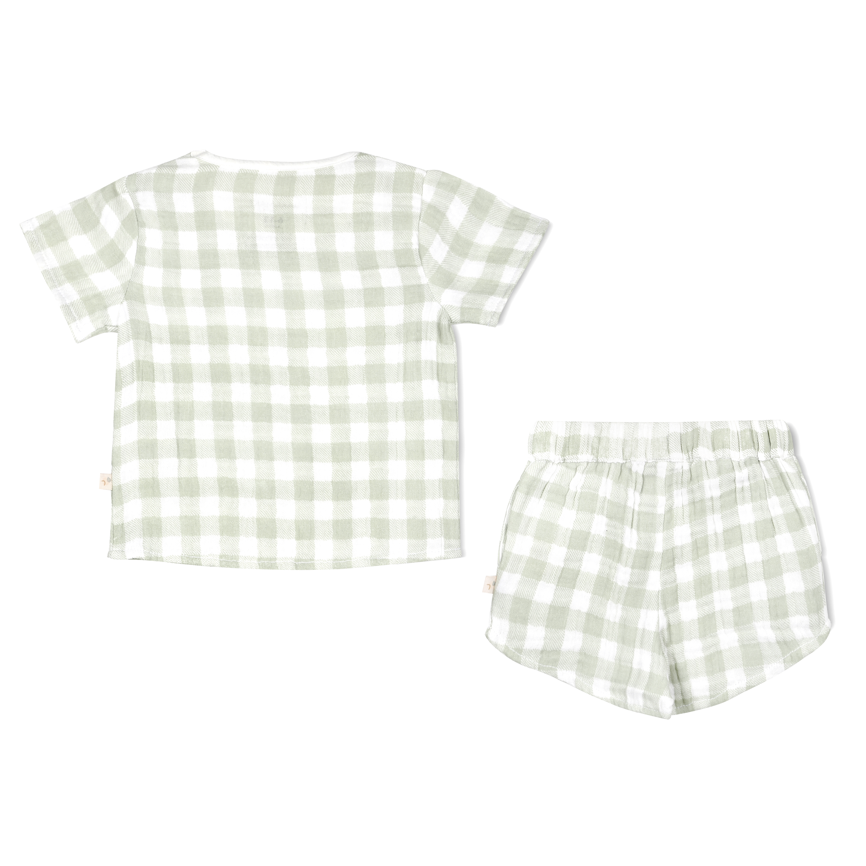 Organic Baby Toddler Top and Shorts Set - Gingham Makemake Organics   