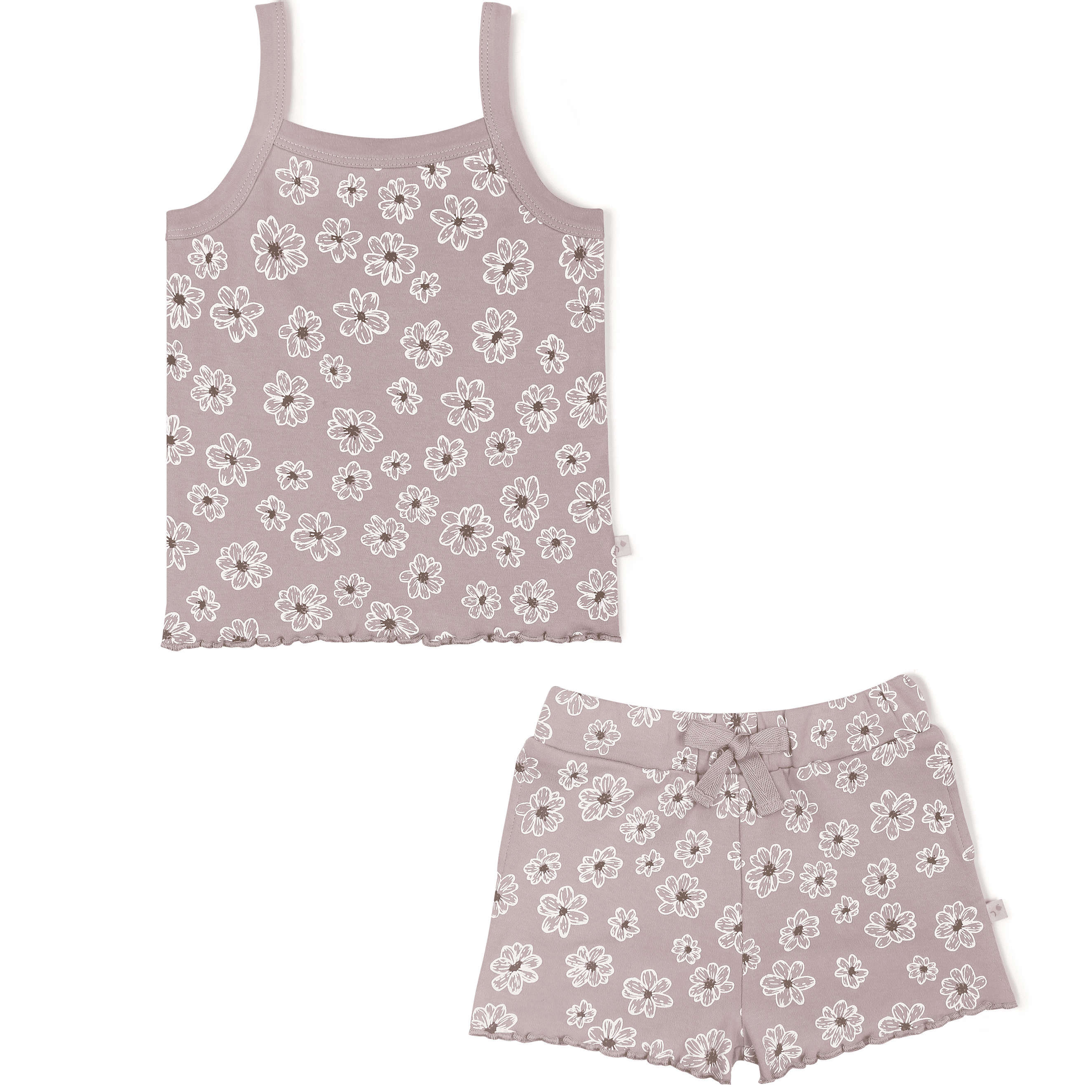 Organic Girls Spaghetti Top & Shorts Set - Daisies Makemake Organics   