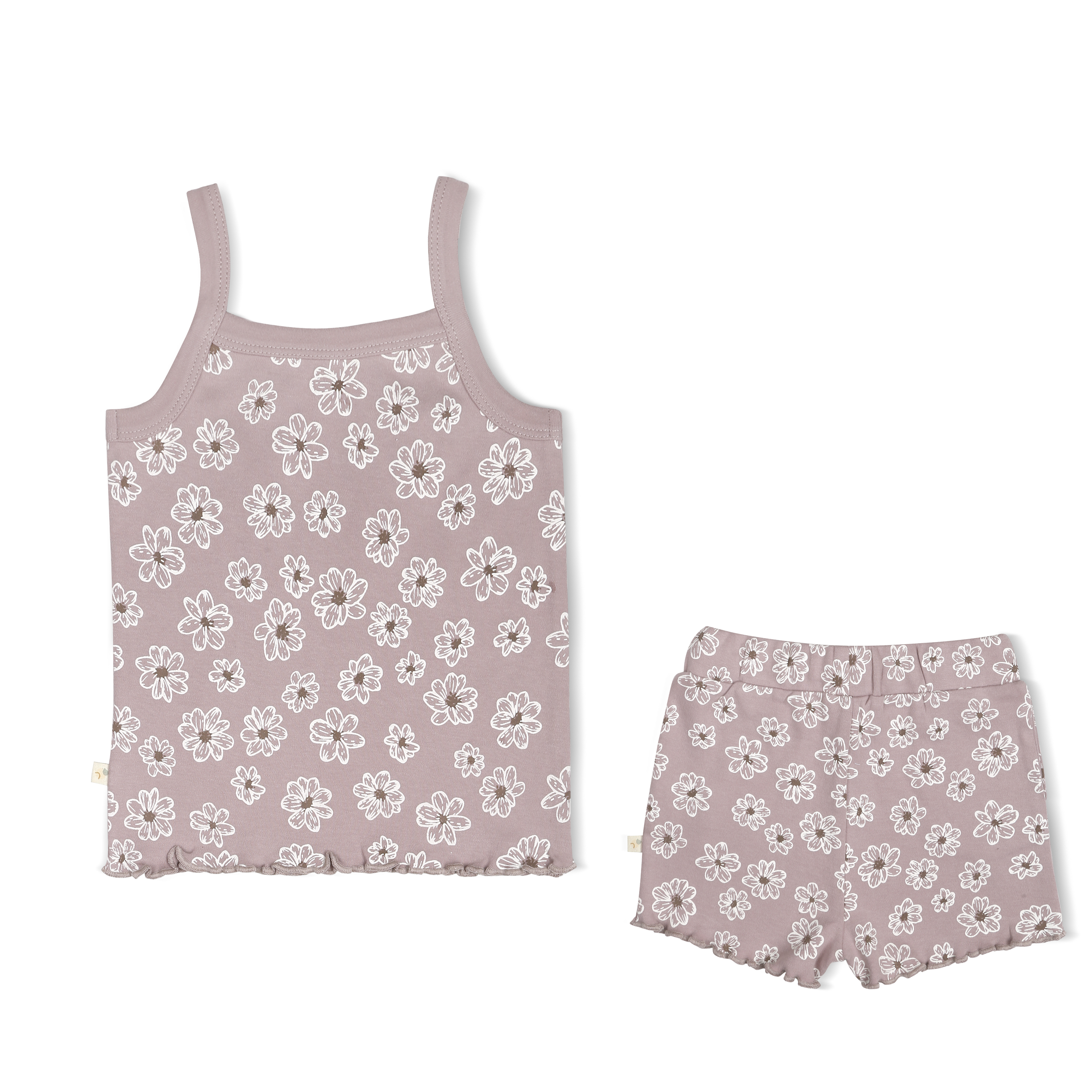 Organic Girls Spaghetti Top & Shorts Set - Daisies Makemake Organics   