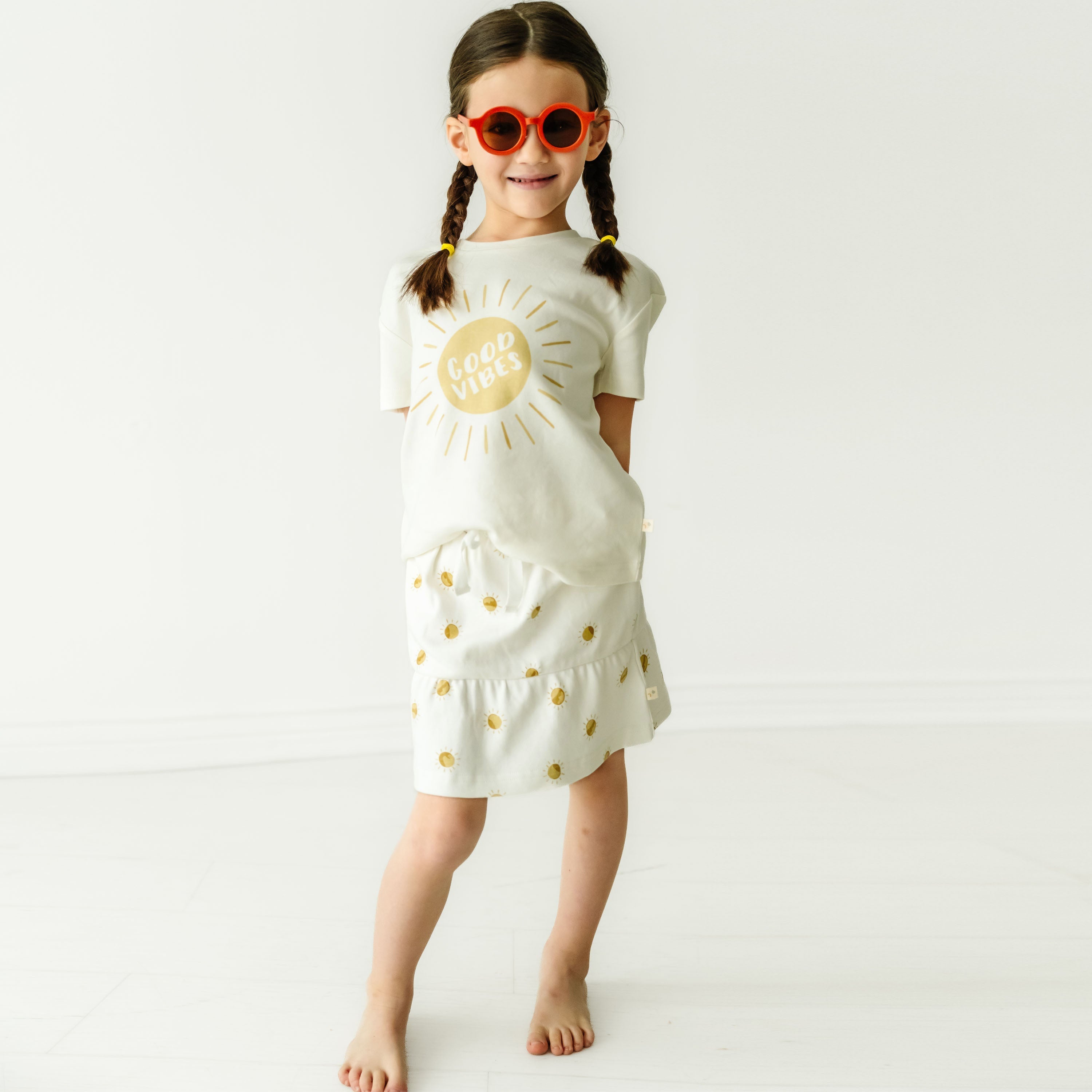 Organic Girls Tee and Skort Outfit - Sunshine Makemake Organics   