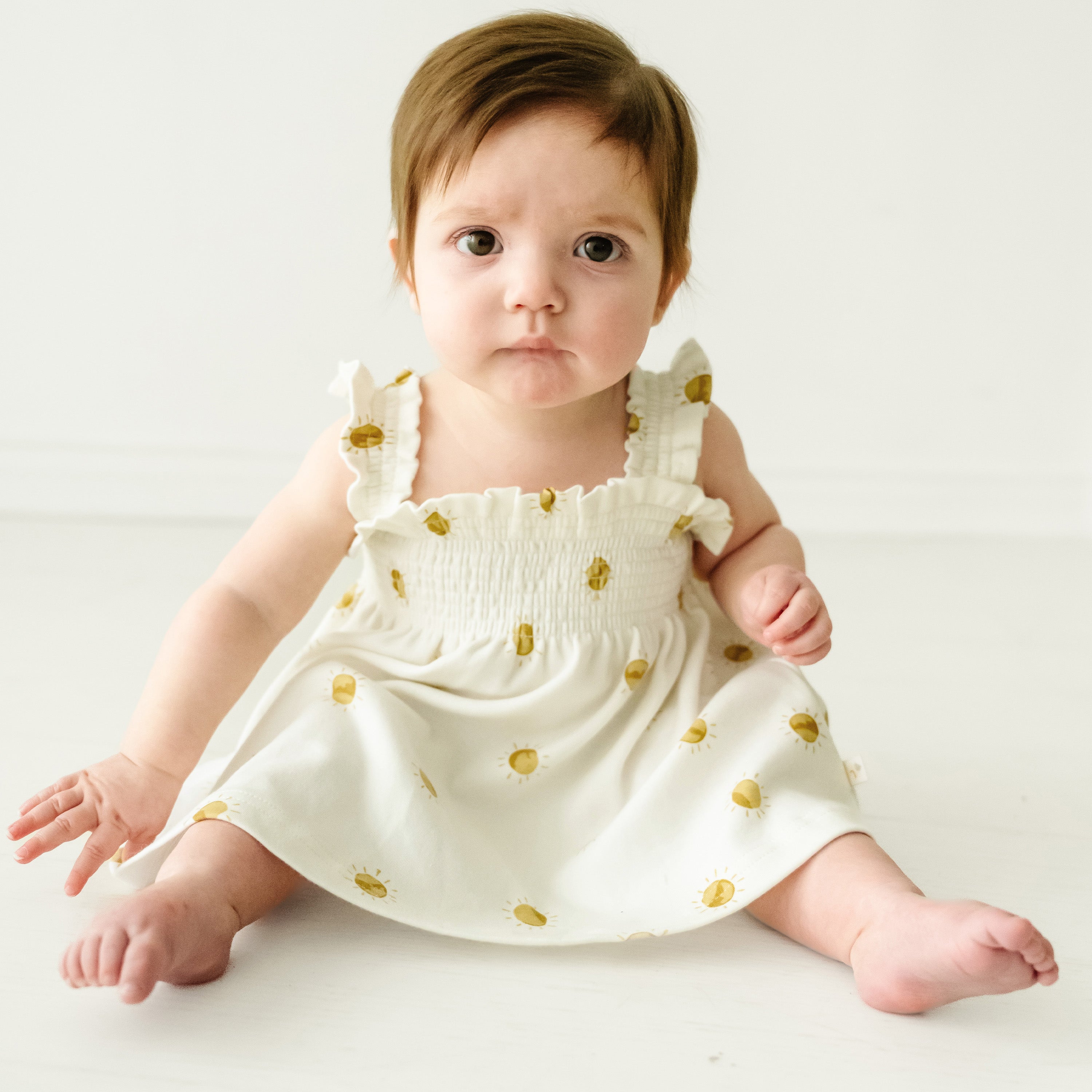 Organic Baby Girls Smocked Dress - Sunshine Makemake Organics   