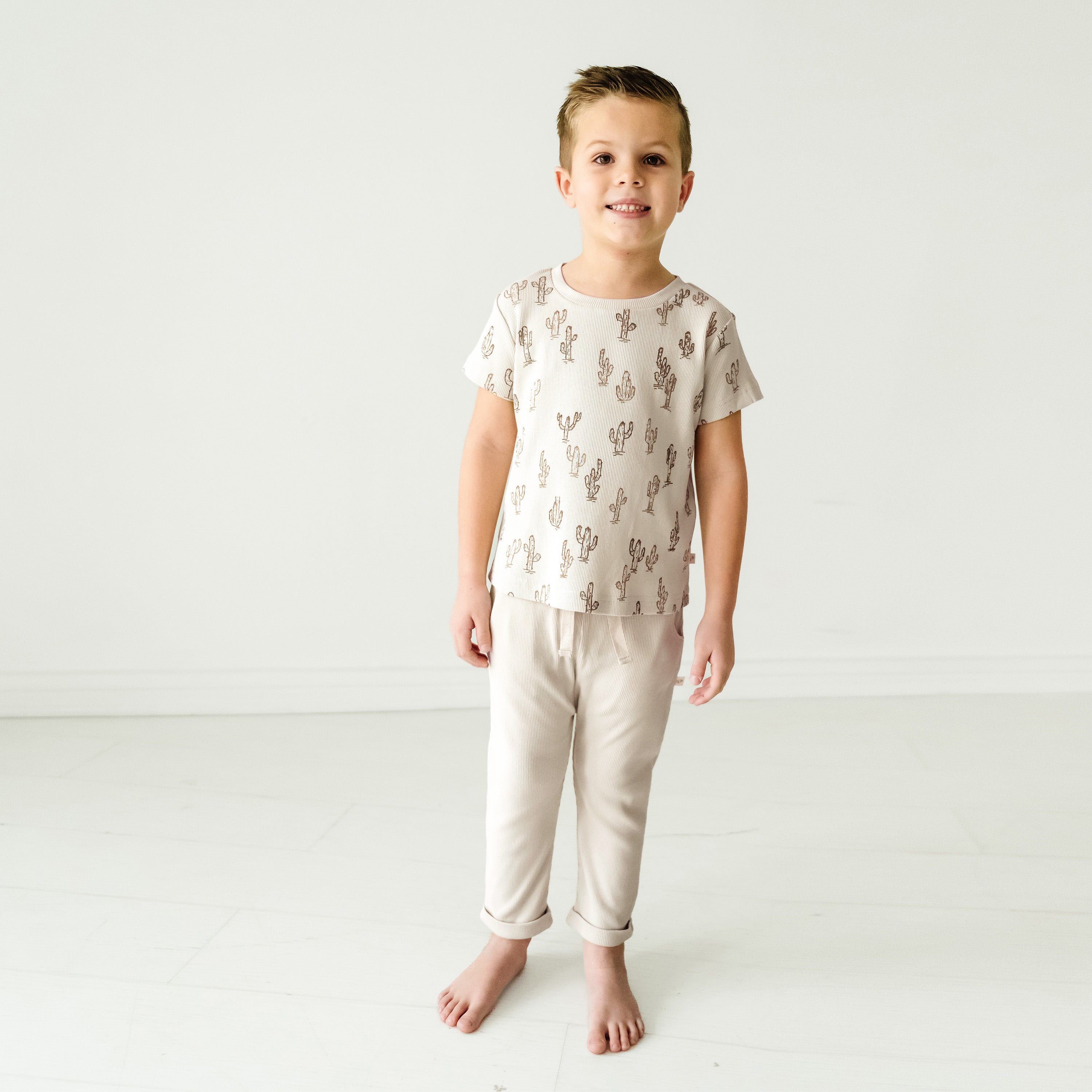 Organic Toddler T-Shirt & Pant Set - Cactus Makemake Organics   