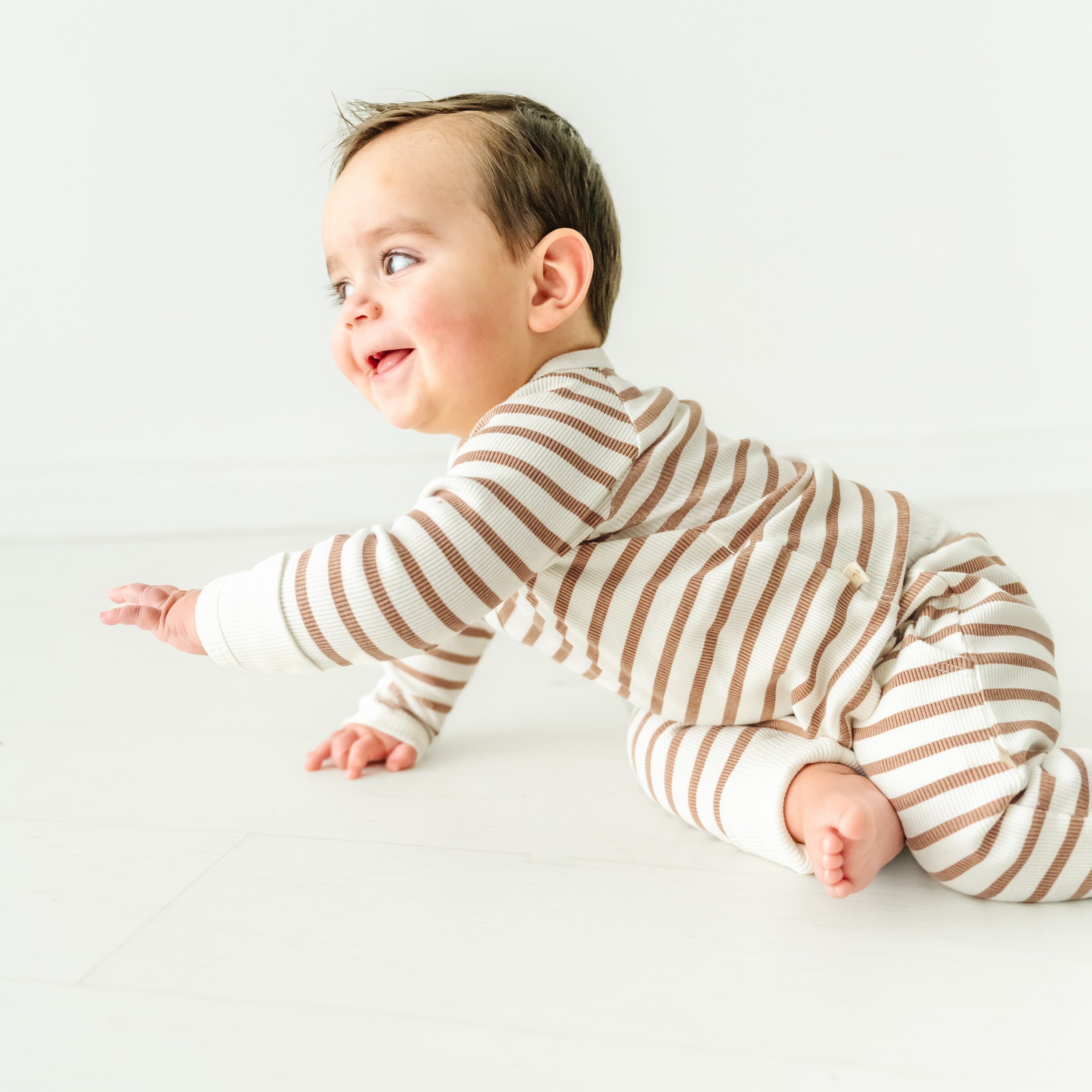 Organic Baby Top & Pants Set - Stripes Makemake Organics   