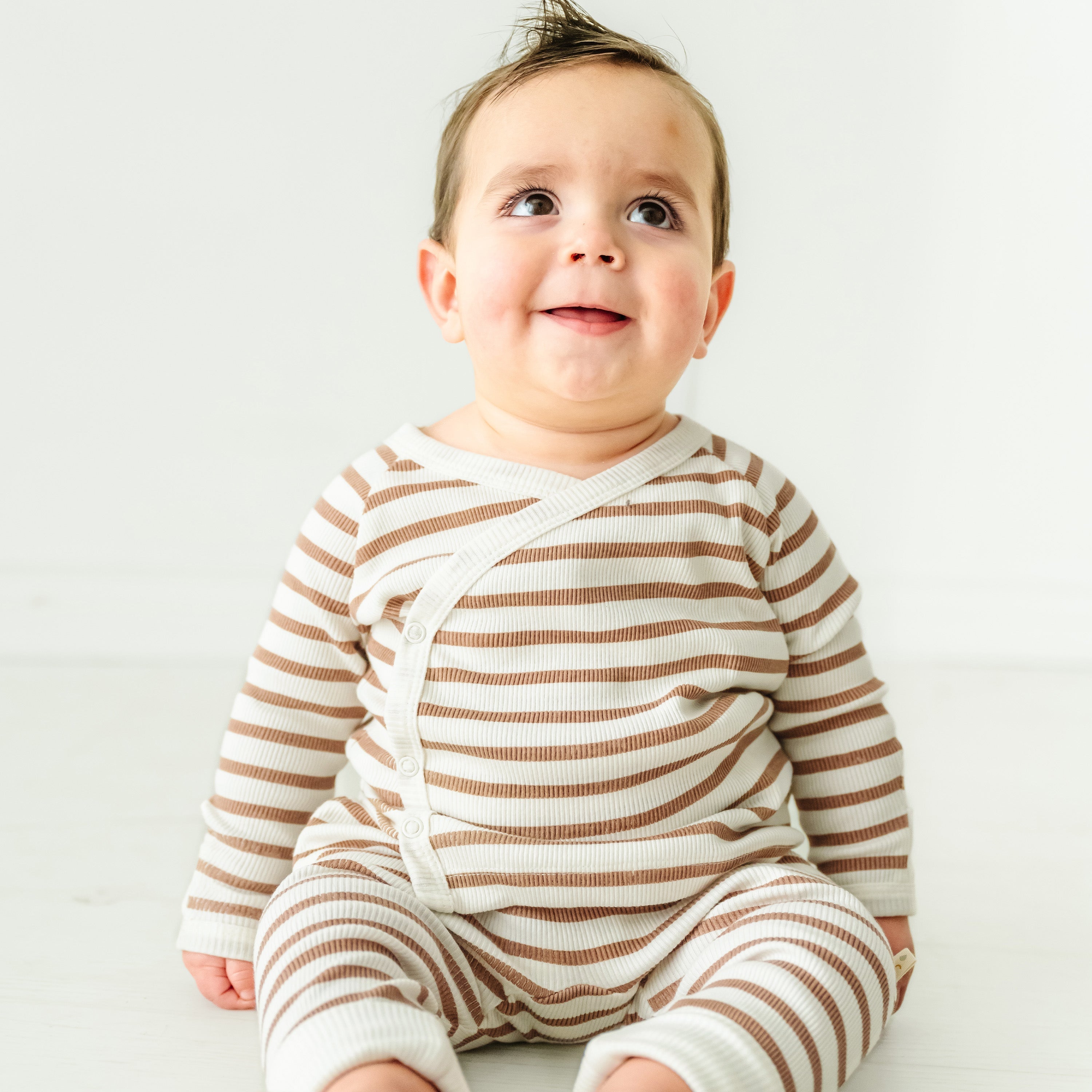 Organic Baby Top & Pants Set - Stripes Makemake Organics   