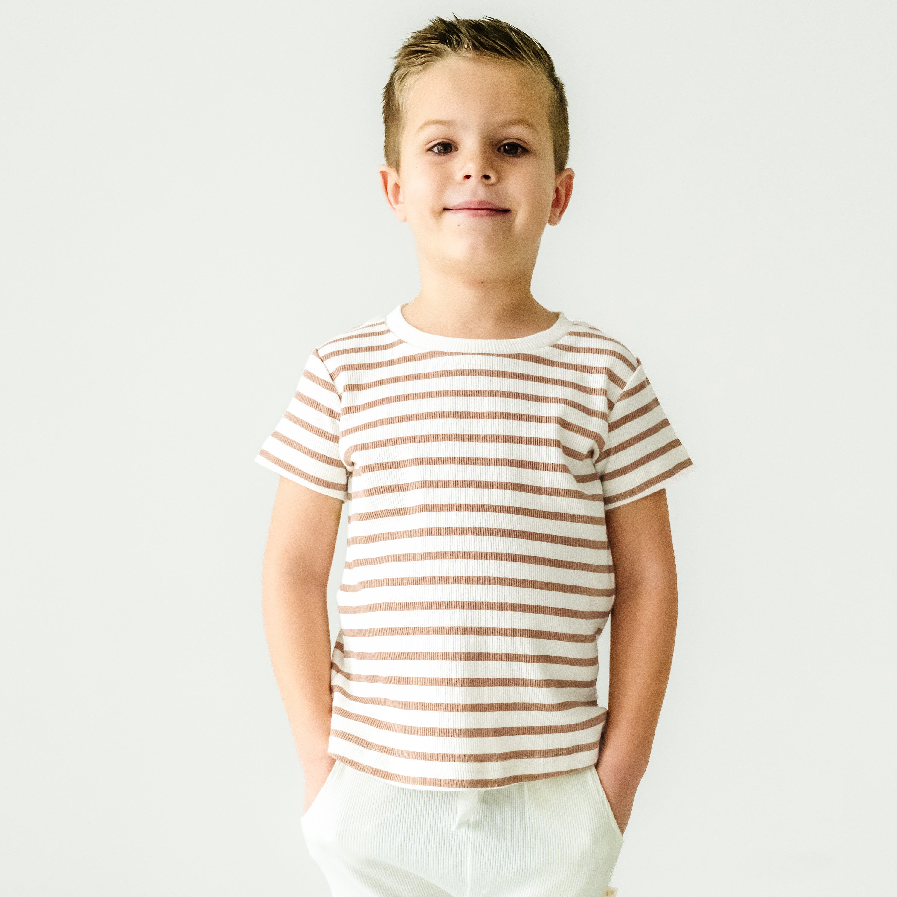 Organic Baby Toddler Tee & Pants Set - Stripes Makemake Organics   