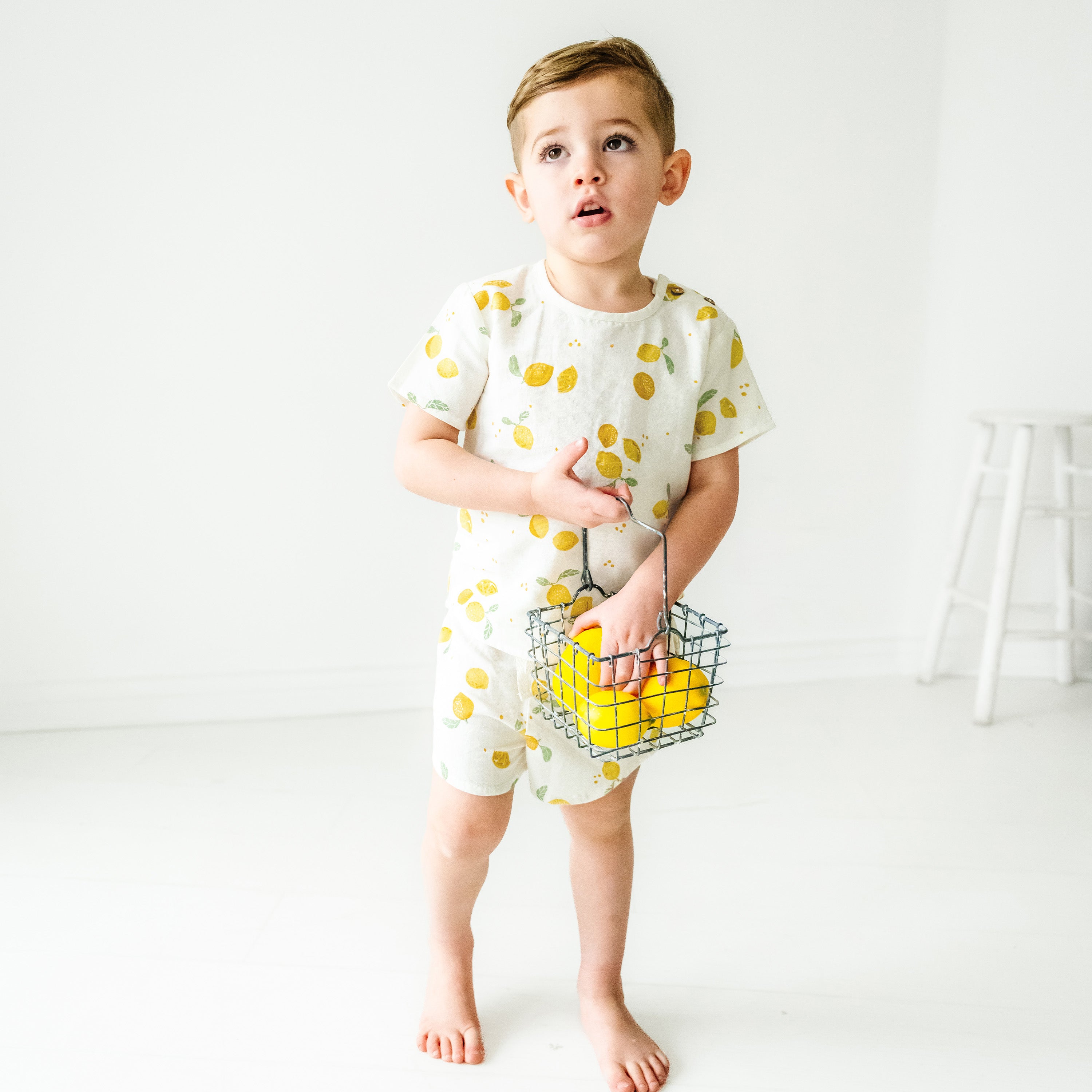 Organic Boys Top and Shorts 2 Piece Set - Citron Makemake Organics   