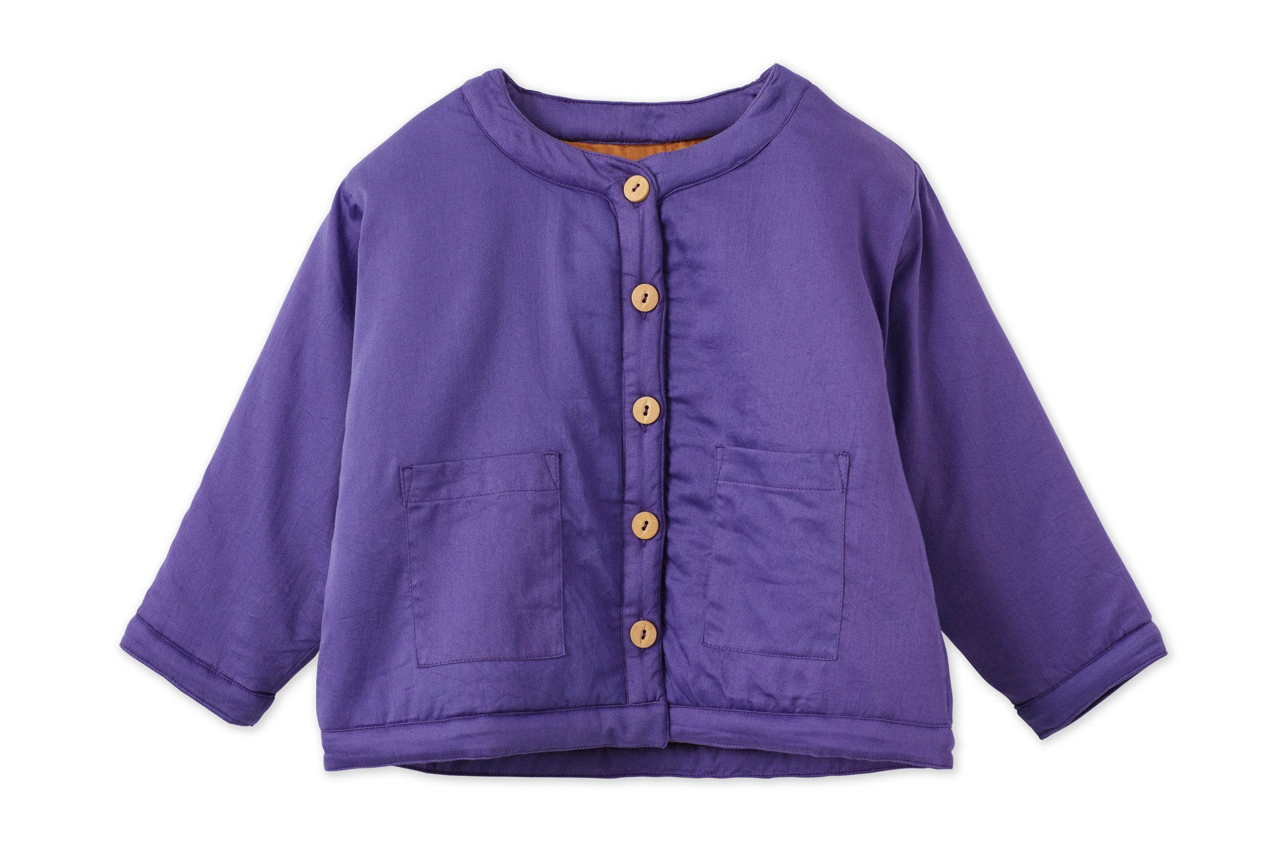 Organic Cotton Woven Padded Jacket Vild House of Little 0-6M Dark Amethyst 