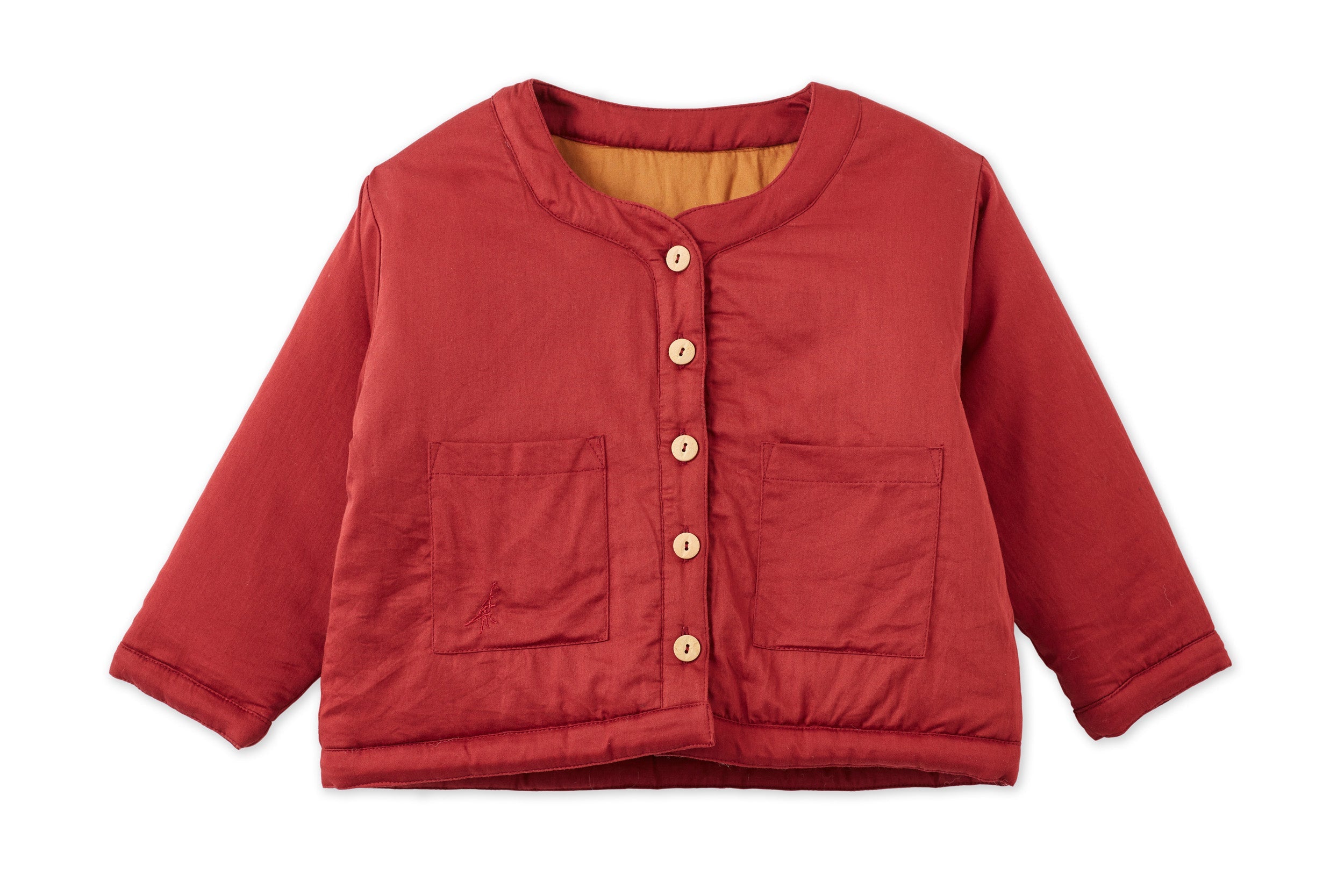 Organic Cotton Woven Padded Jacket Vild House of Little 0-6M Red Jasper 